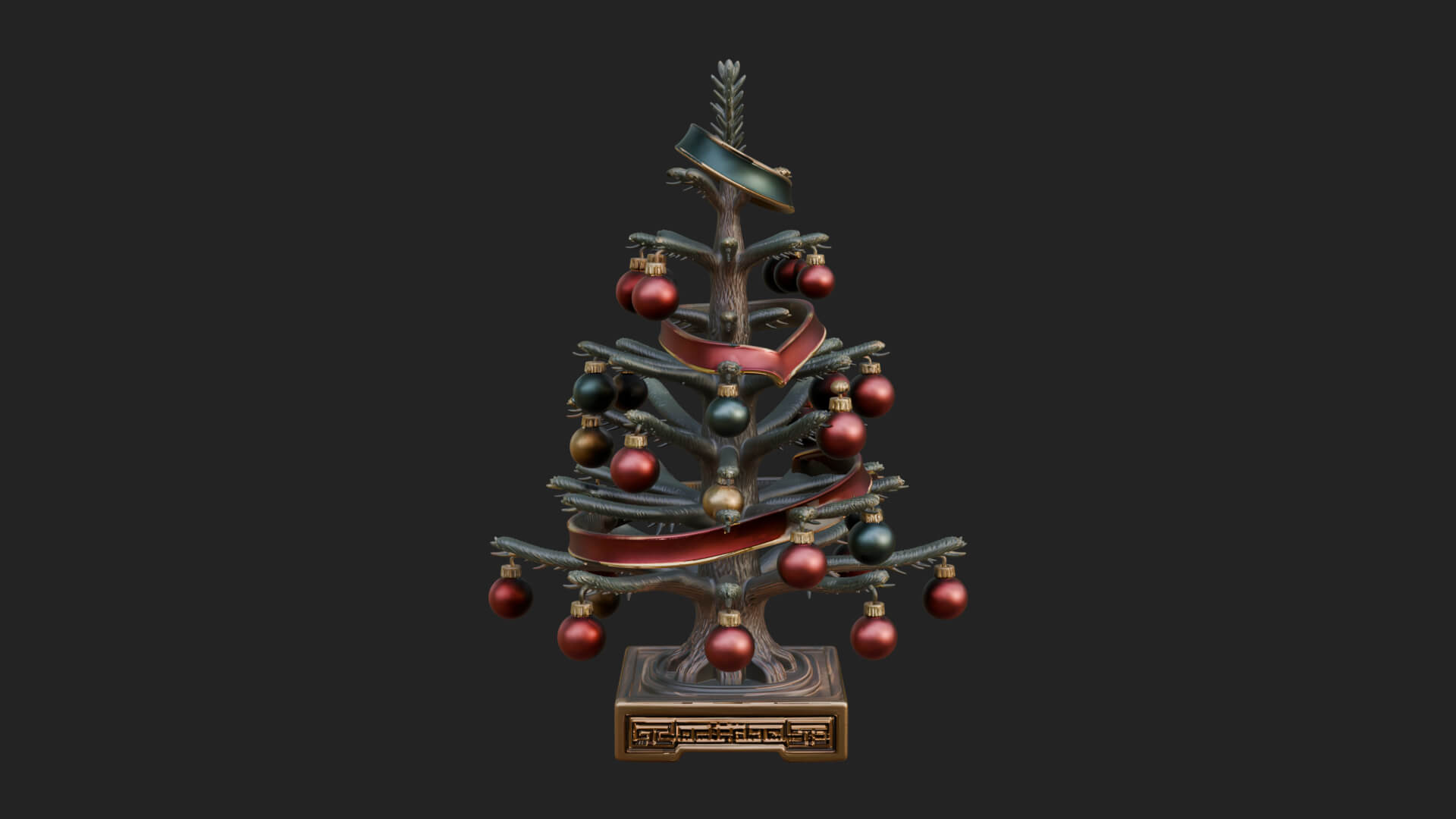Decorated Christmas Tree Model Design 16 3D Print Model 3D Model
