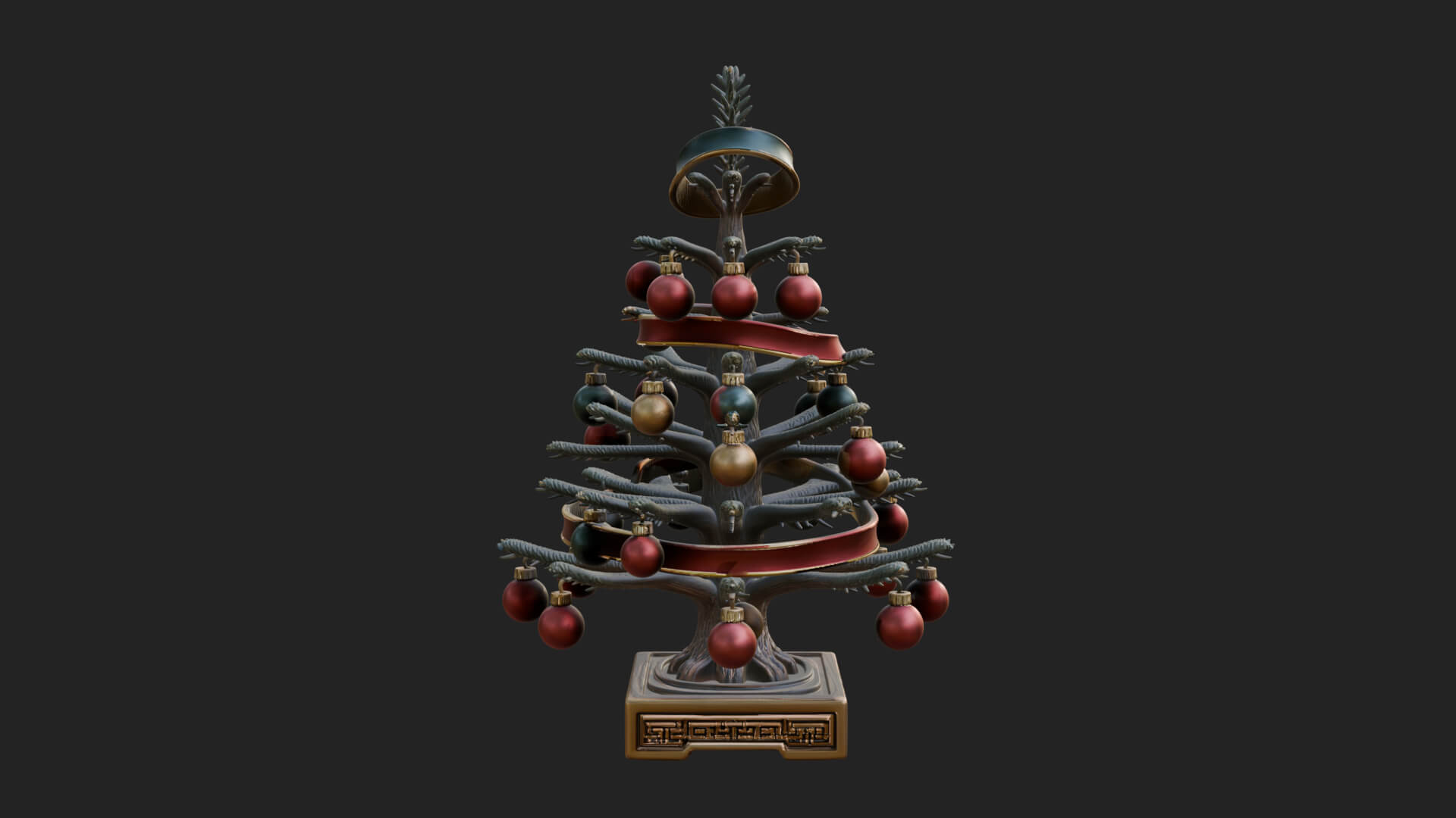 Decorated Christmas Tree Model Design 16 3D Print Model 3D Model