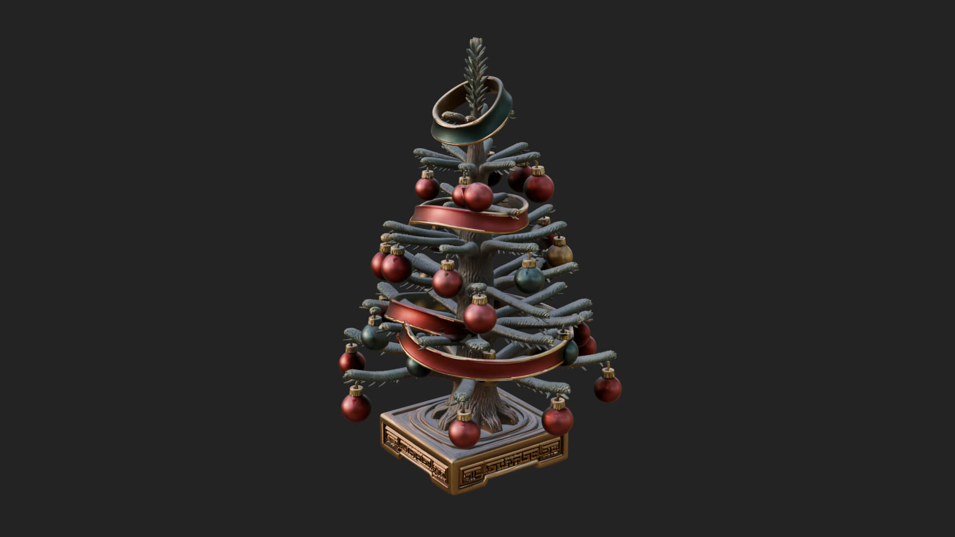 Decorated Christmas Tree Model Design 16 3D Print Model 3D Model