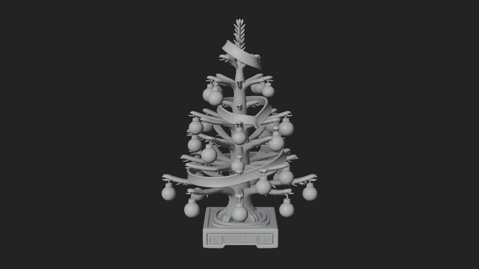 Decorated Christmas Tree Model Design 16 3D Print Model 3D Model