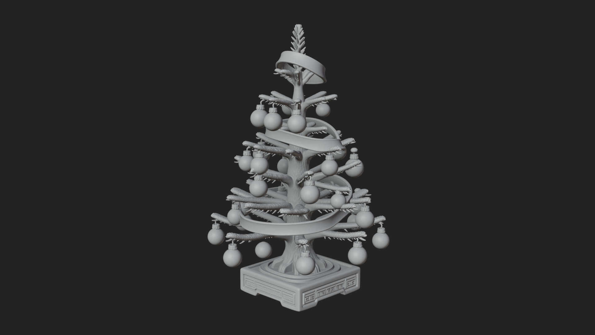Decorated Christmas Tree Model Design 16 3D Print Model 3D Model