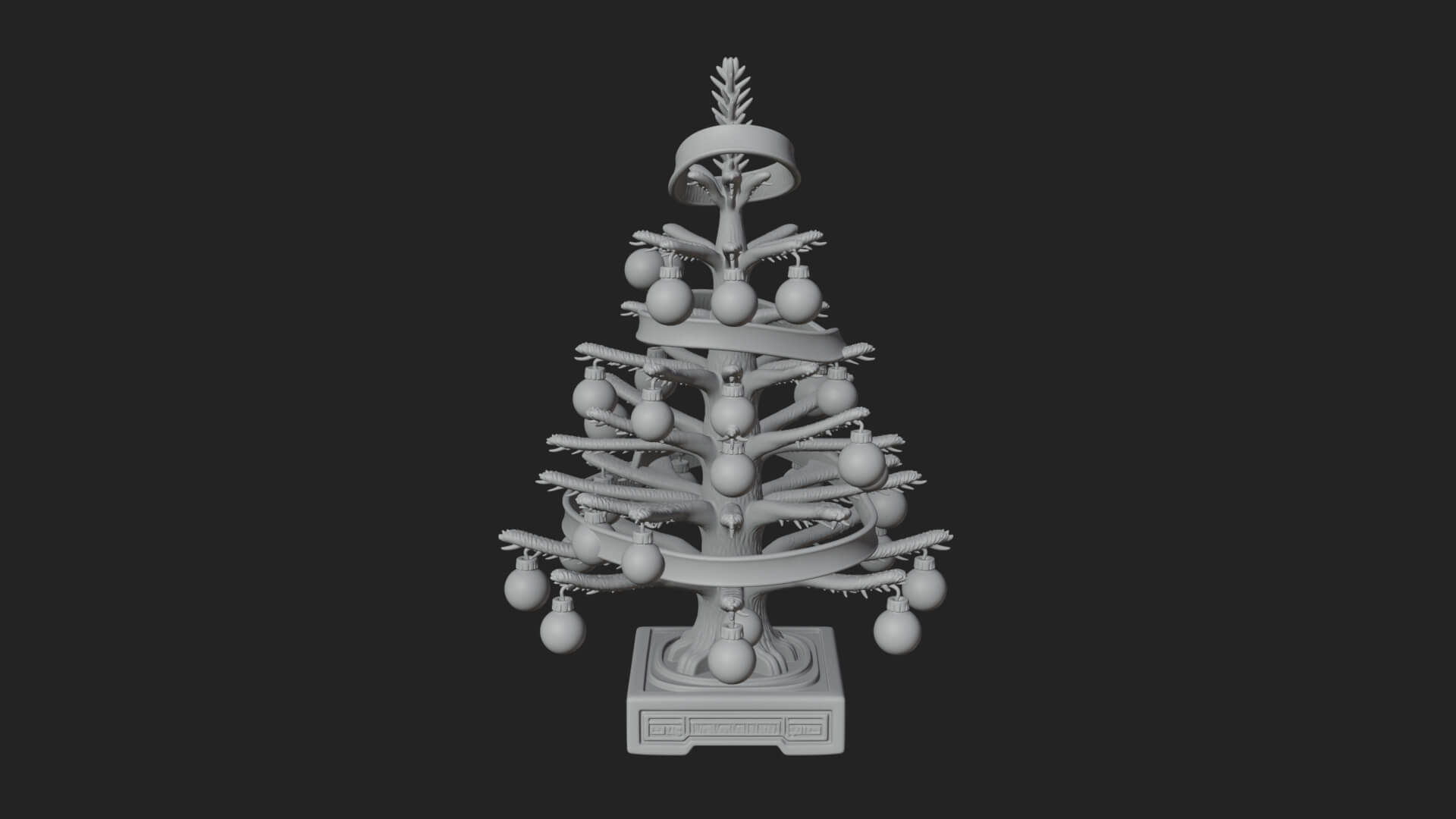 Decorated Christmas Tree Model Design 16 3D Print Model 3D Model