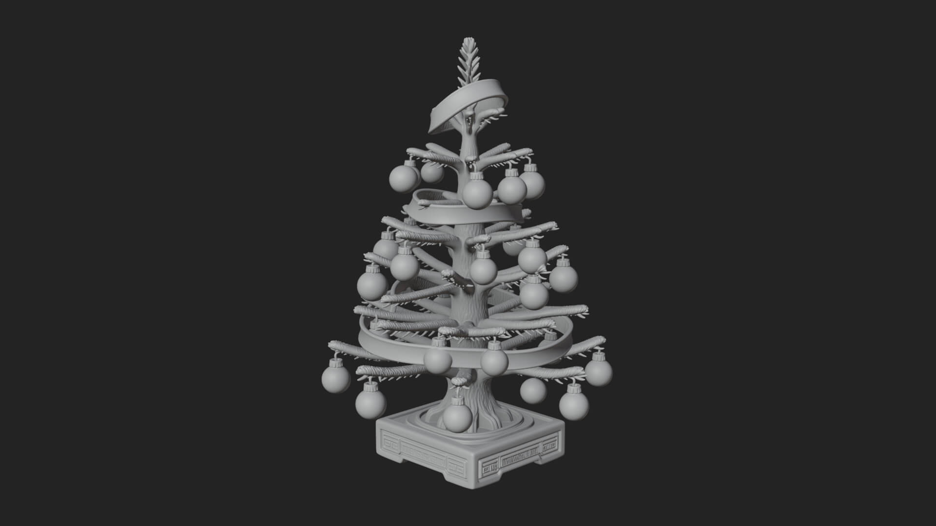 Decorated Christmas Tree Model Design 16 3D Print Model 3D Model