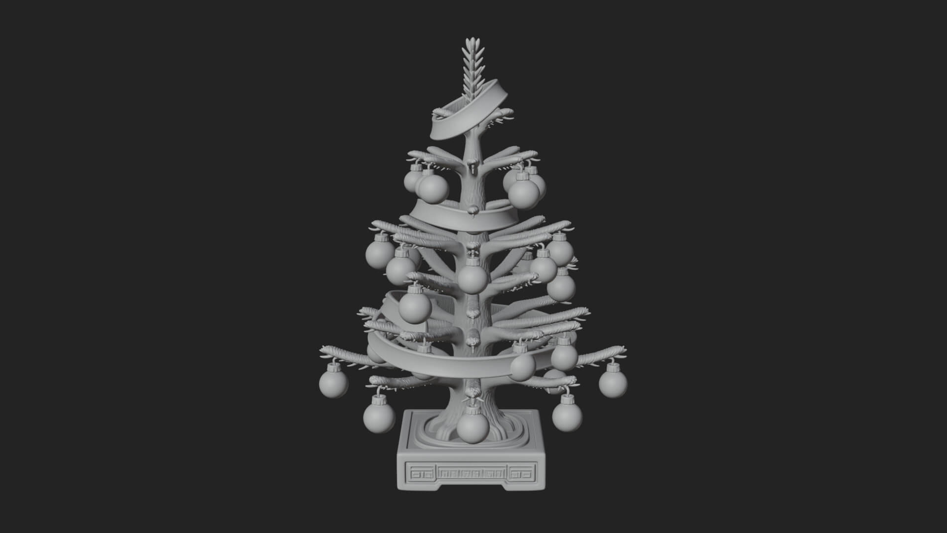 Decorated Christmas Tree Model Design 16 3D Print Model 3D Model