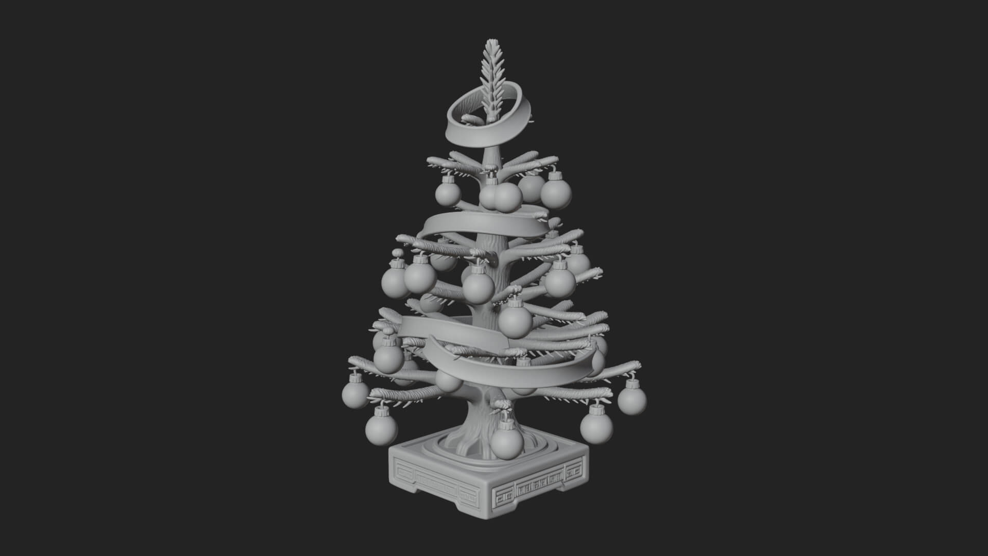 Decorated Christmas Tree Model Design 16 3D Print Model 3D Model