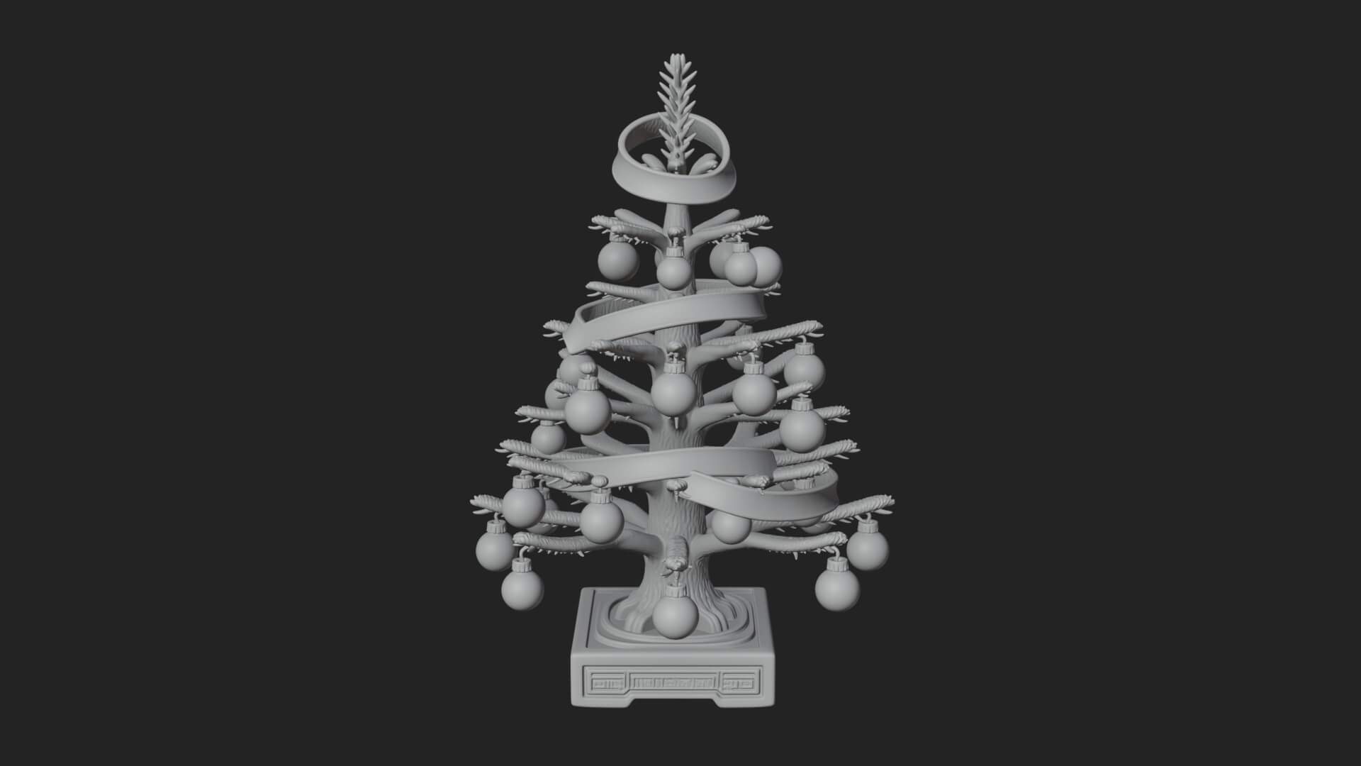 Decorated Christmas Tree Model Design 16 3D Print Model 3D Model