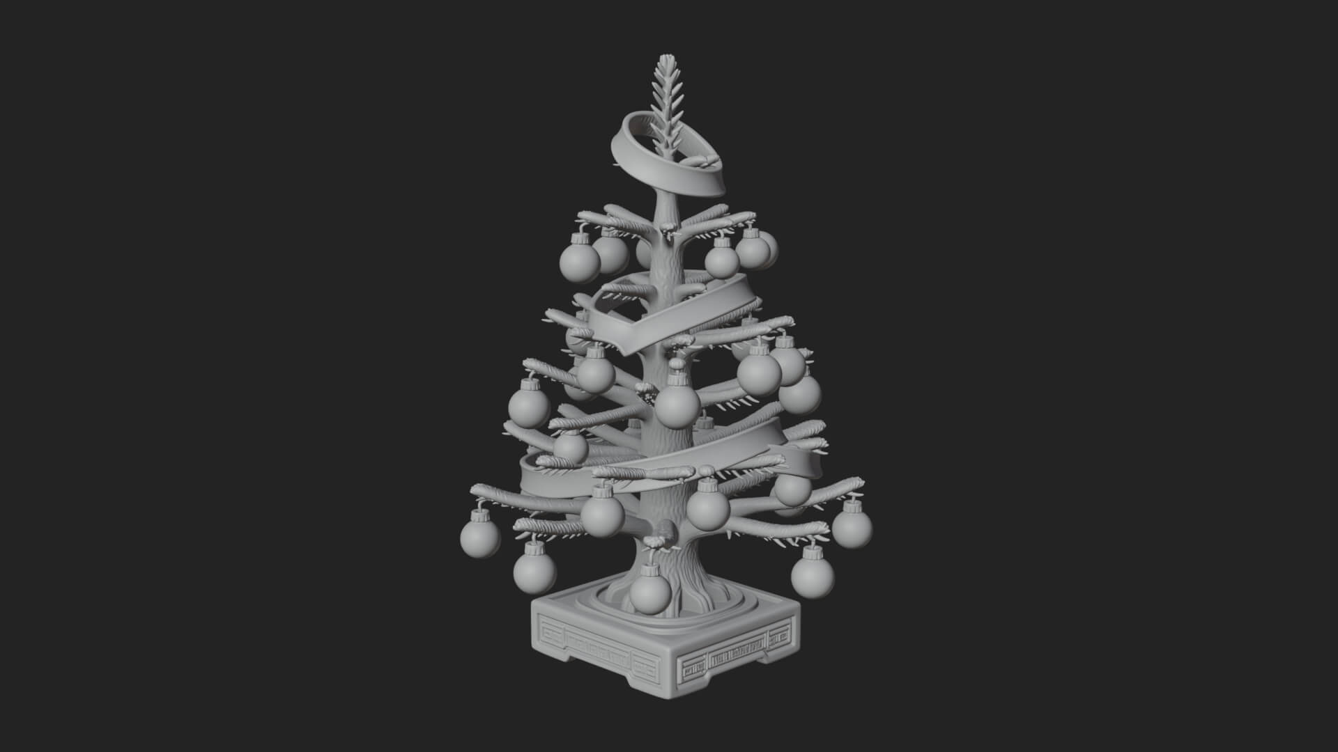 Decorated Christmas Tree Model Design 16 3D Print Model 3D Model