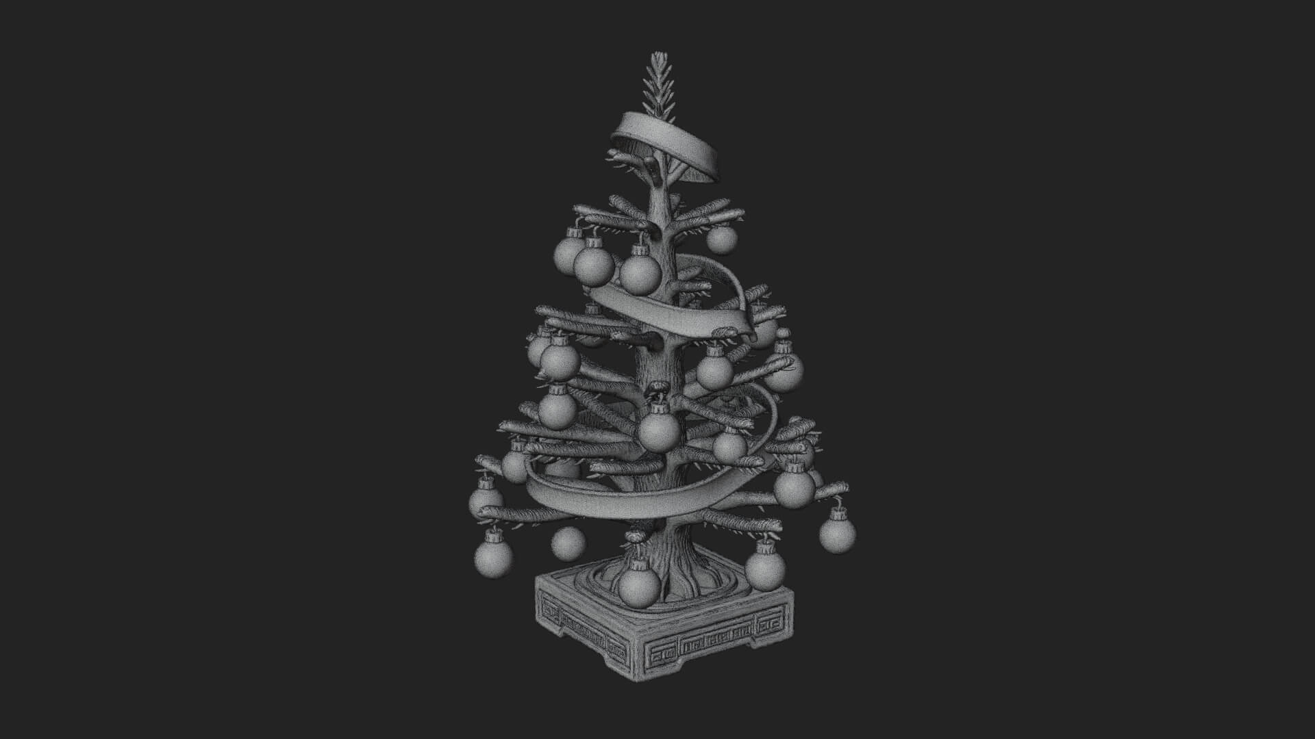 Decorated Christmas Tree Model Design 16 3D Print Model 3D Model