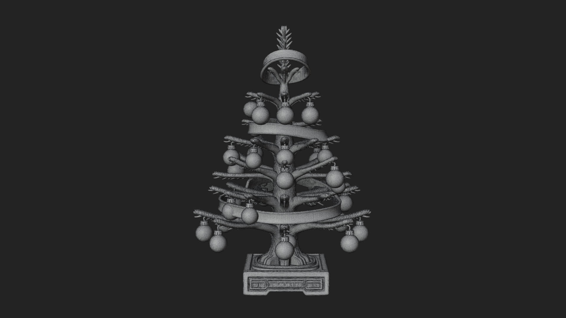 Decorated Christmas Tree Model Design 16 3D Print Model 3D Model