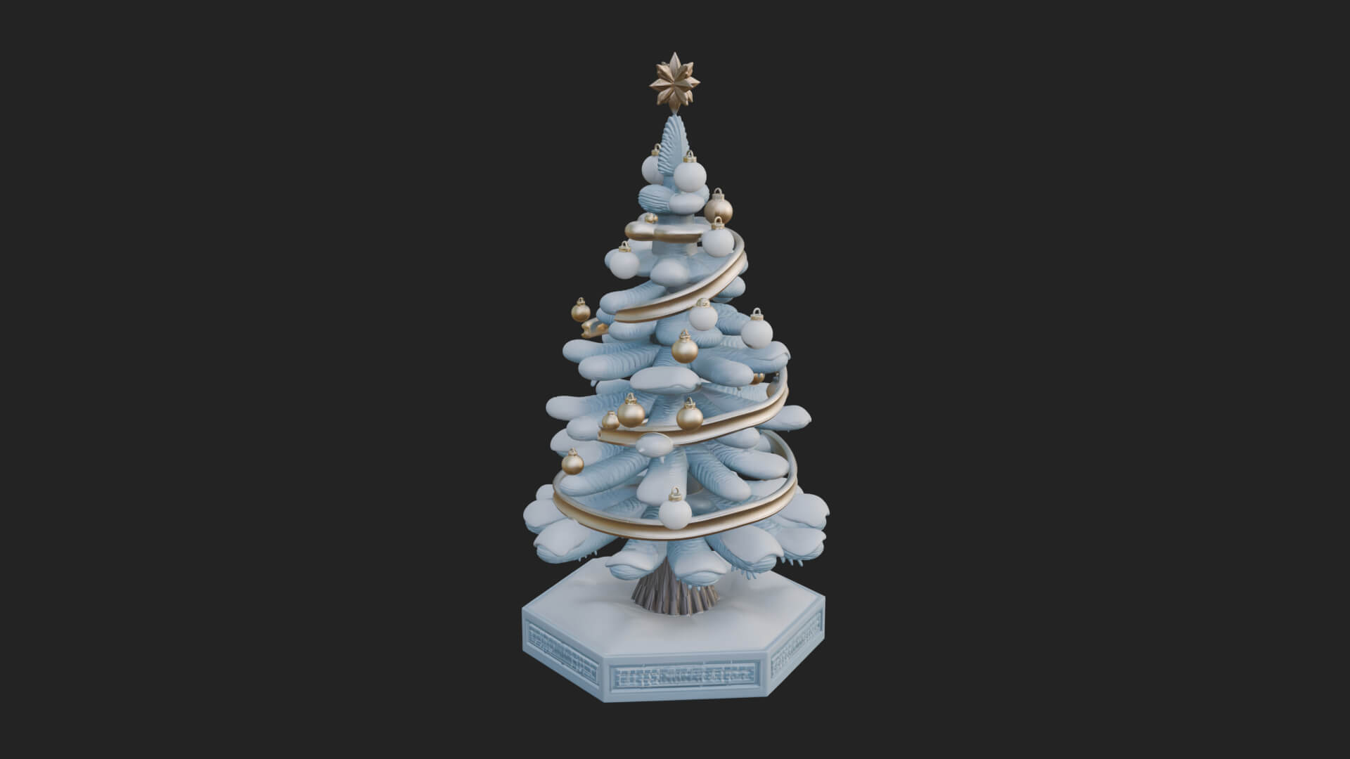 Decorated Christmas Tree Model Design 17 3D Print Model 3D Model
