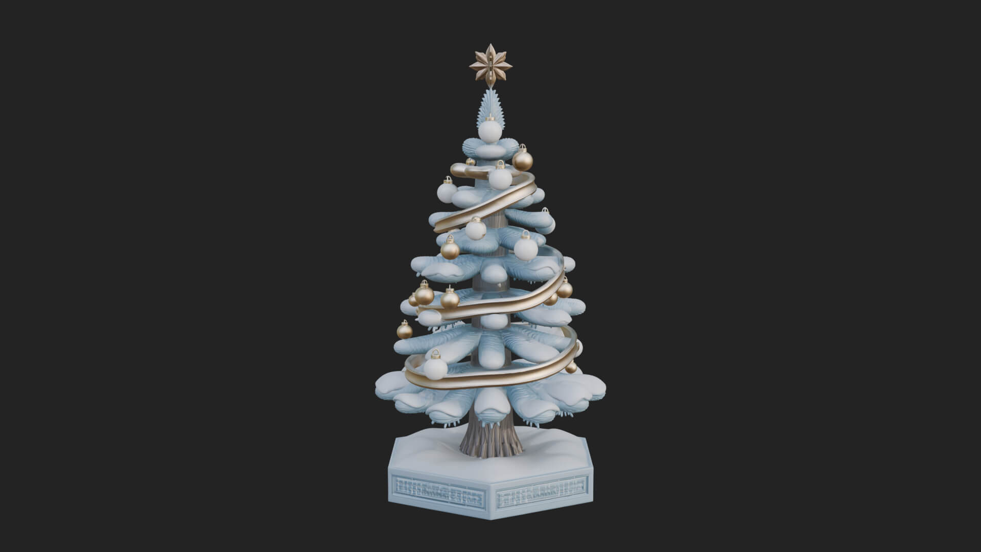 Decorated Christmas Tree Model Design 17 3D Print Model 3D Model