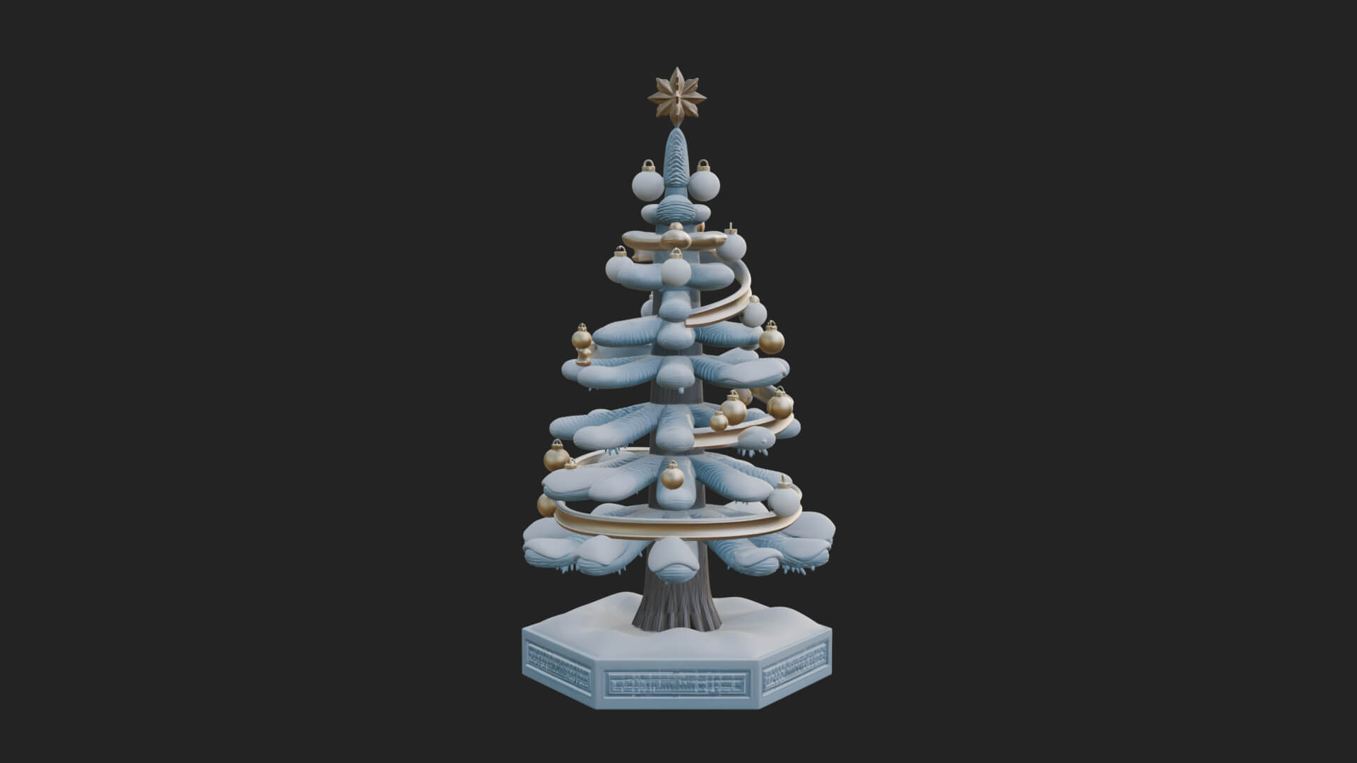 Decorated Christmas Tree Model Design 17 3D Print Model 3D Model