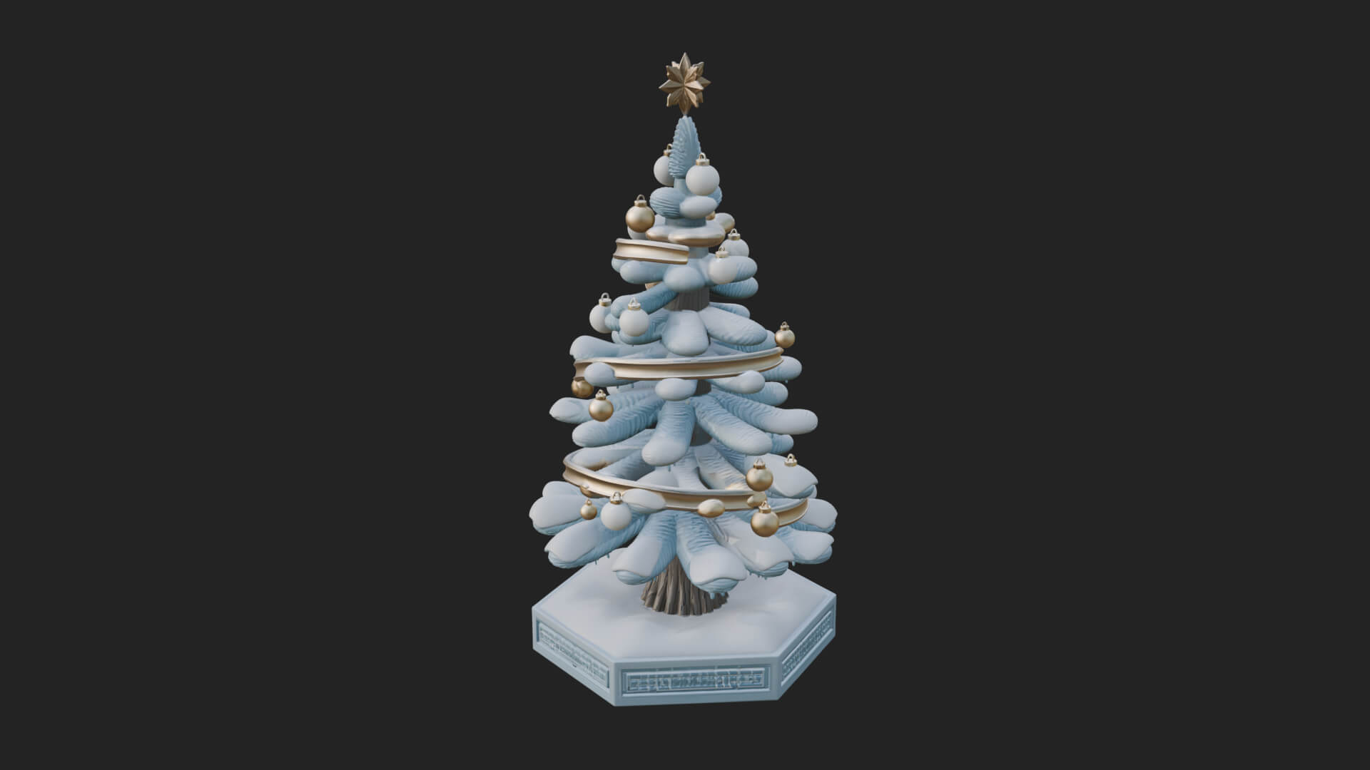 Decorated Christmas Tree Model Design 17 3D Print Model 3D Model