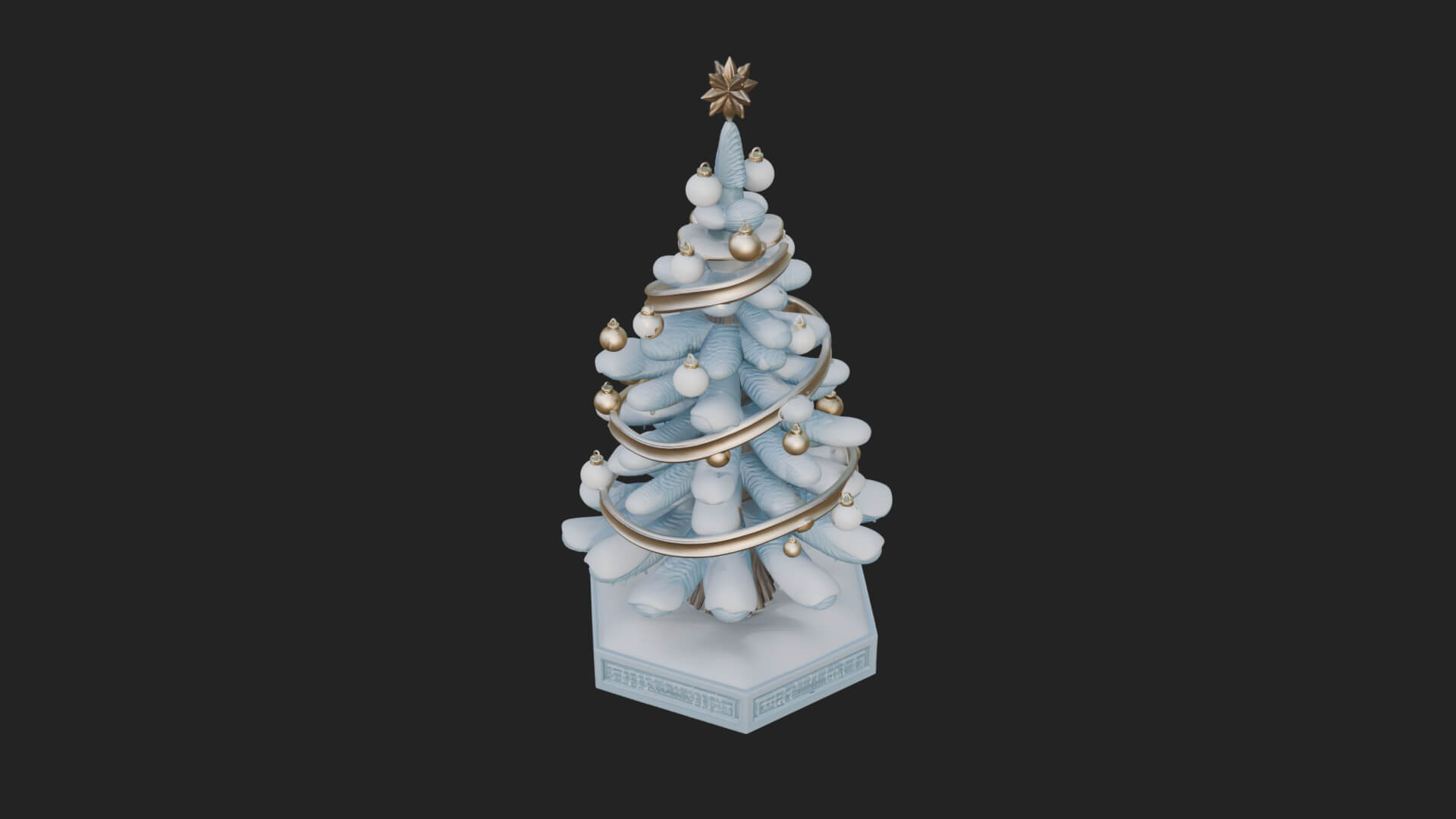 Decorated Christmas Tree Model Design 17 3D Print Model 3D Model