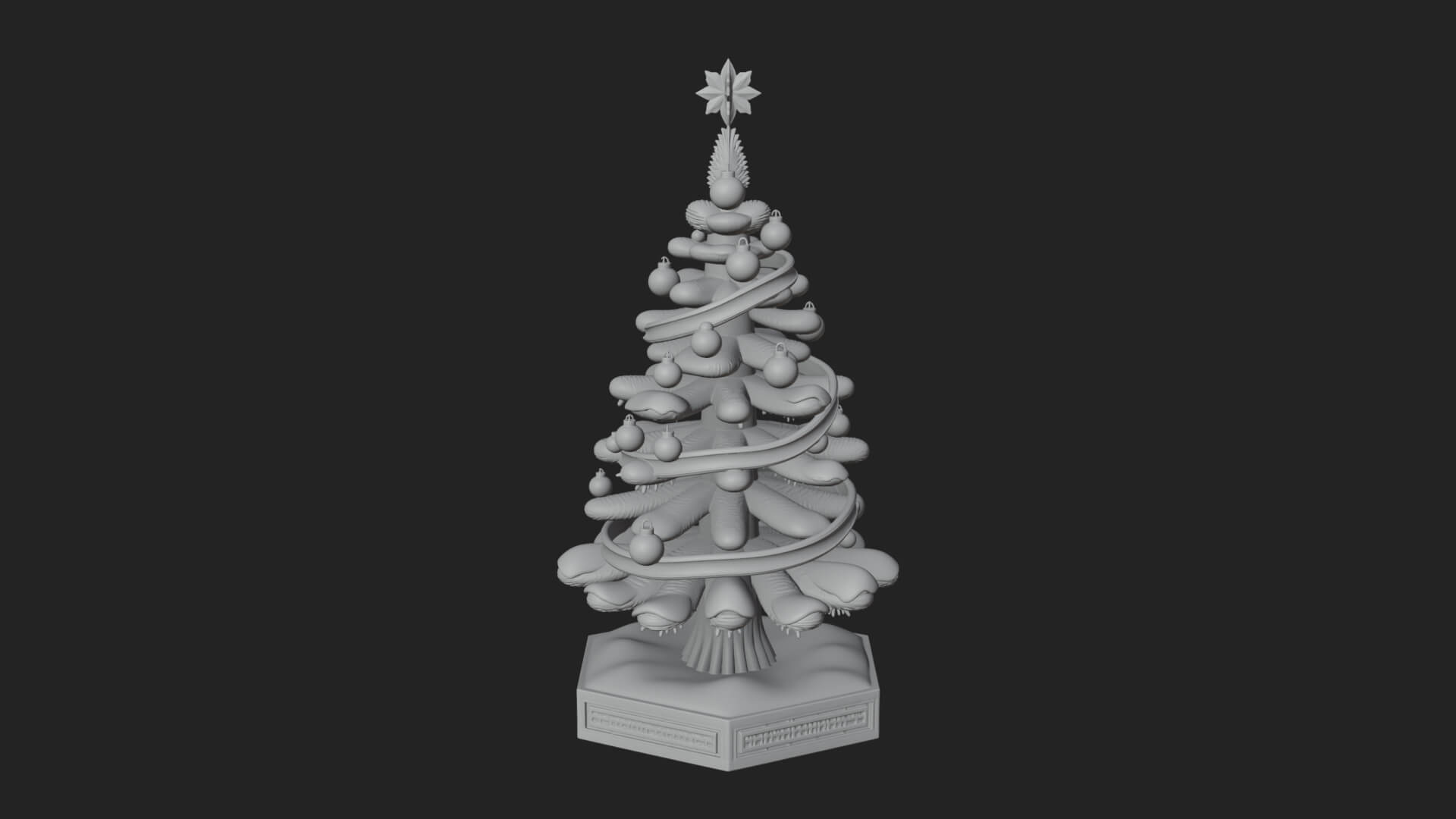 Decorated Christmas Tree Model Design 17 3D Print Model 3D Model