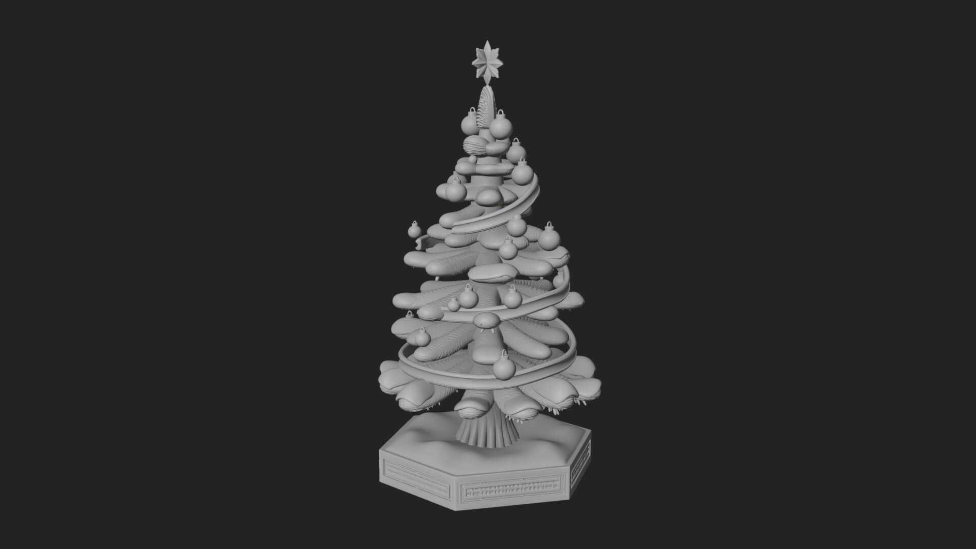 Decorated Christmas Tree Model Design 17 3D Print Model 3D Model