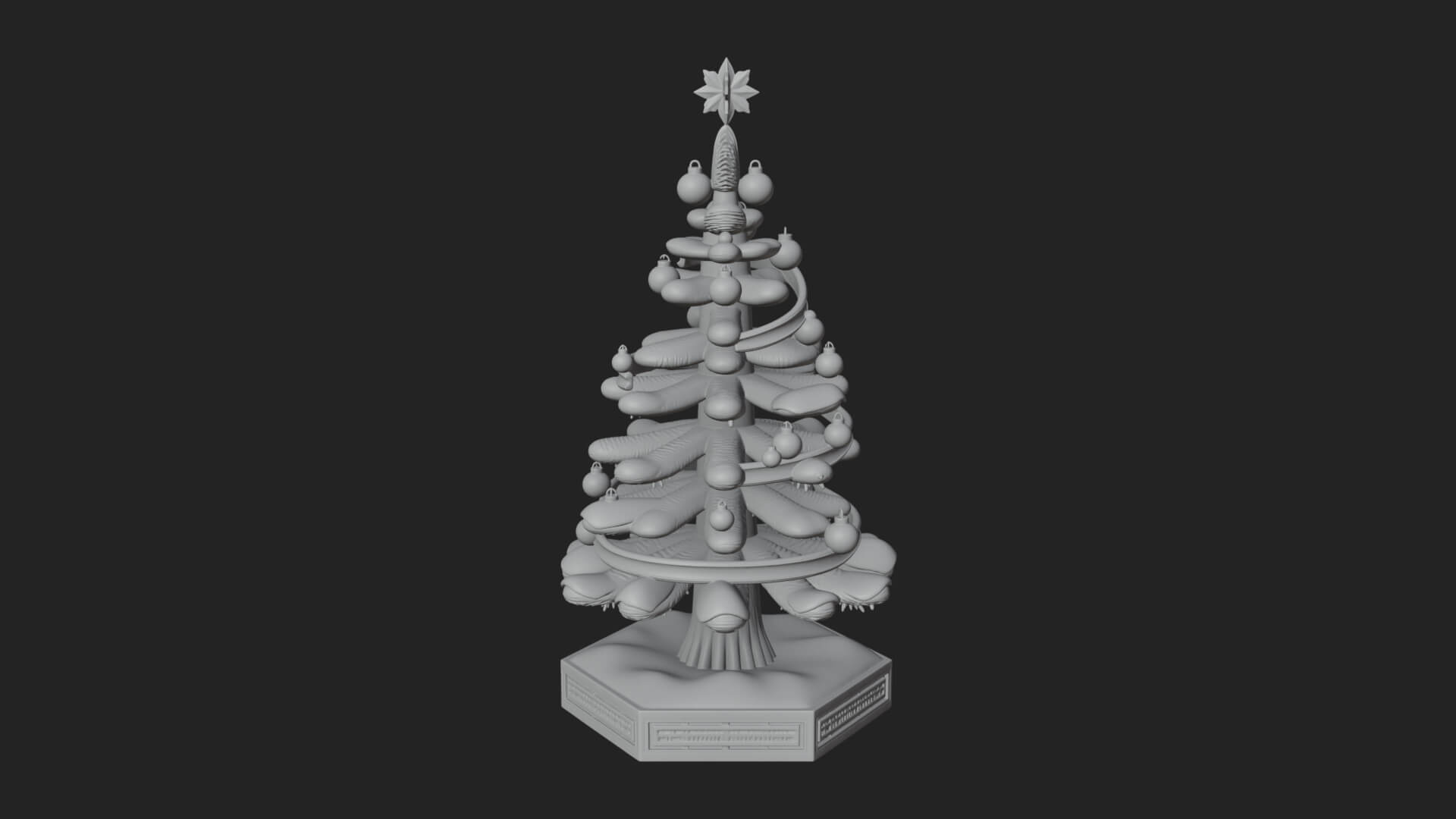 Decorated Christmas Tree Model Design 17 3D Print Model 3D Model