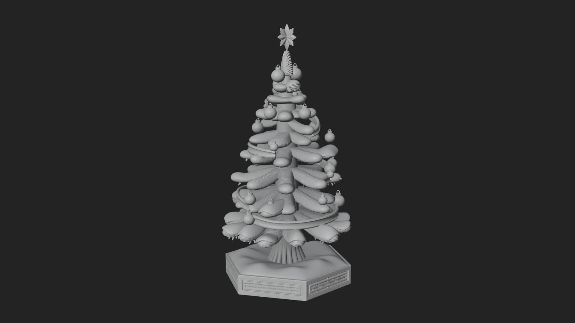 Decorated Christmas Tree Model Design 17 3D Print Model 3D Model
