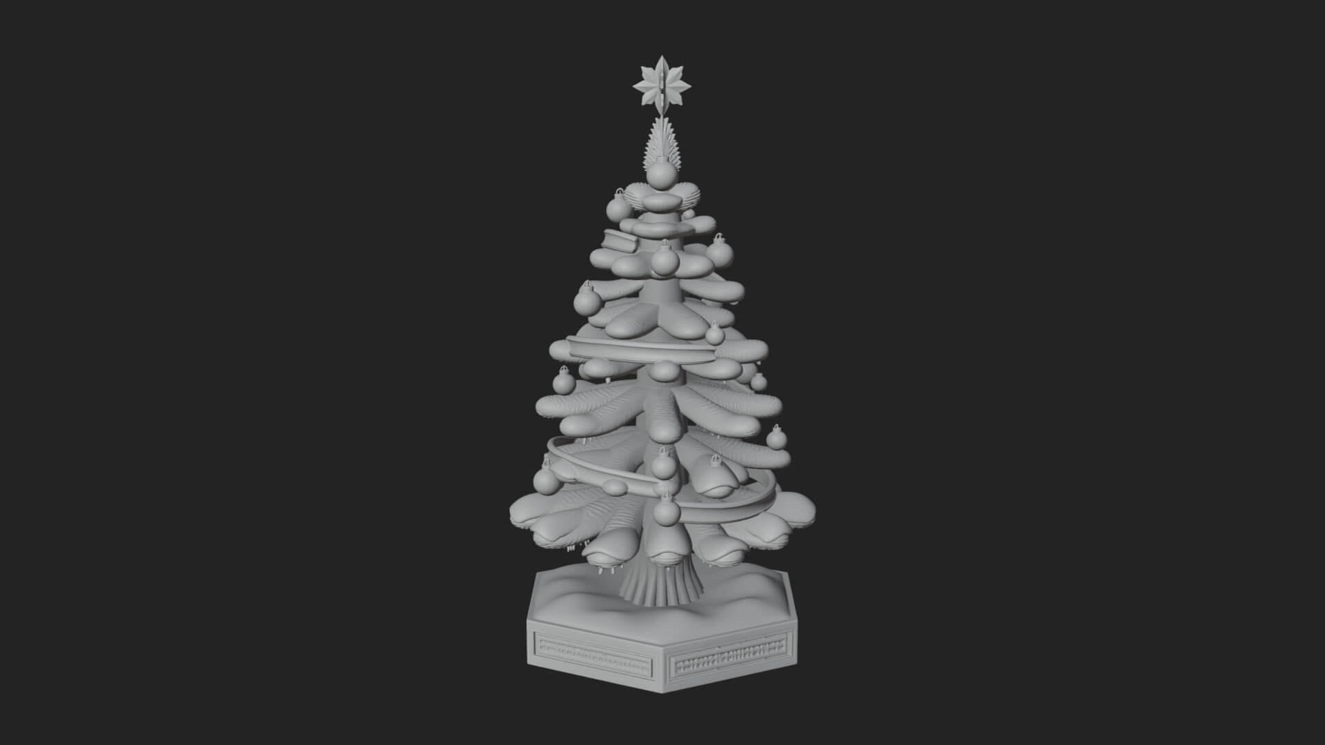 Decorated Christmas Tree Model Design 17 3D Print Model 3D Model