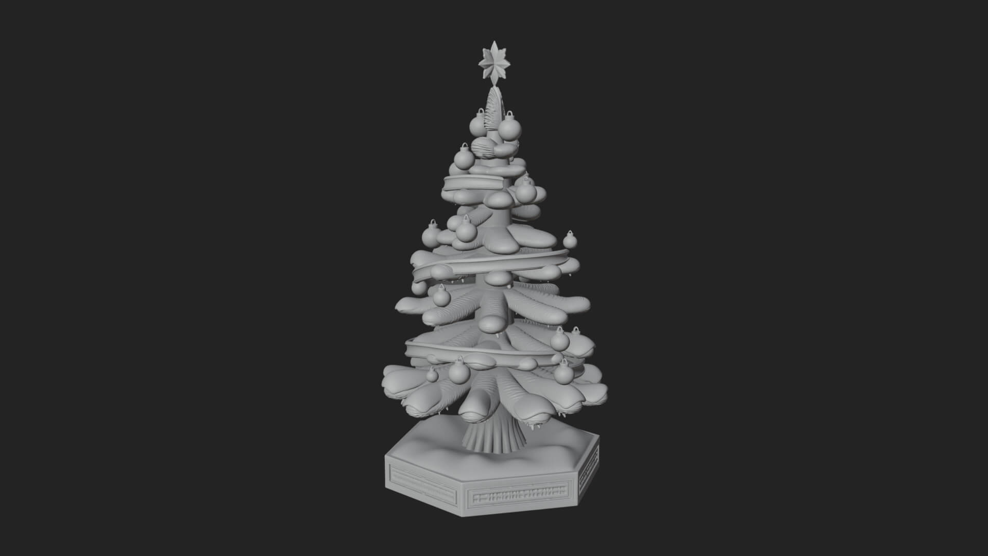 Decorated Christmas Tree Model Design 17 3D Print Model 3D Model