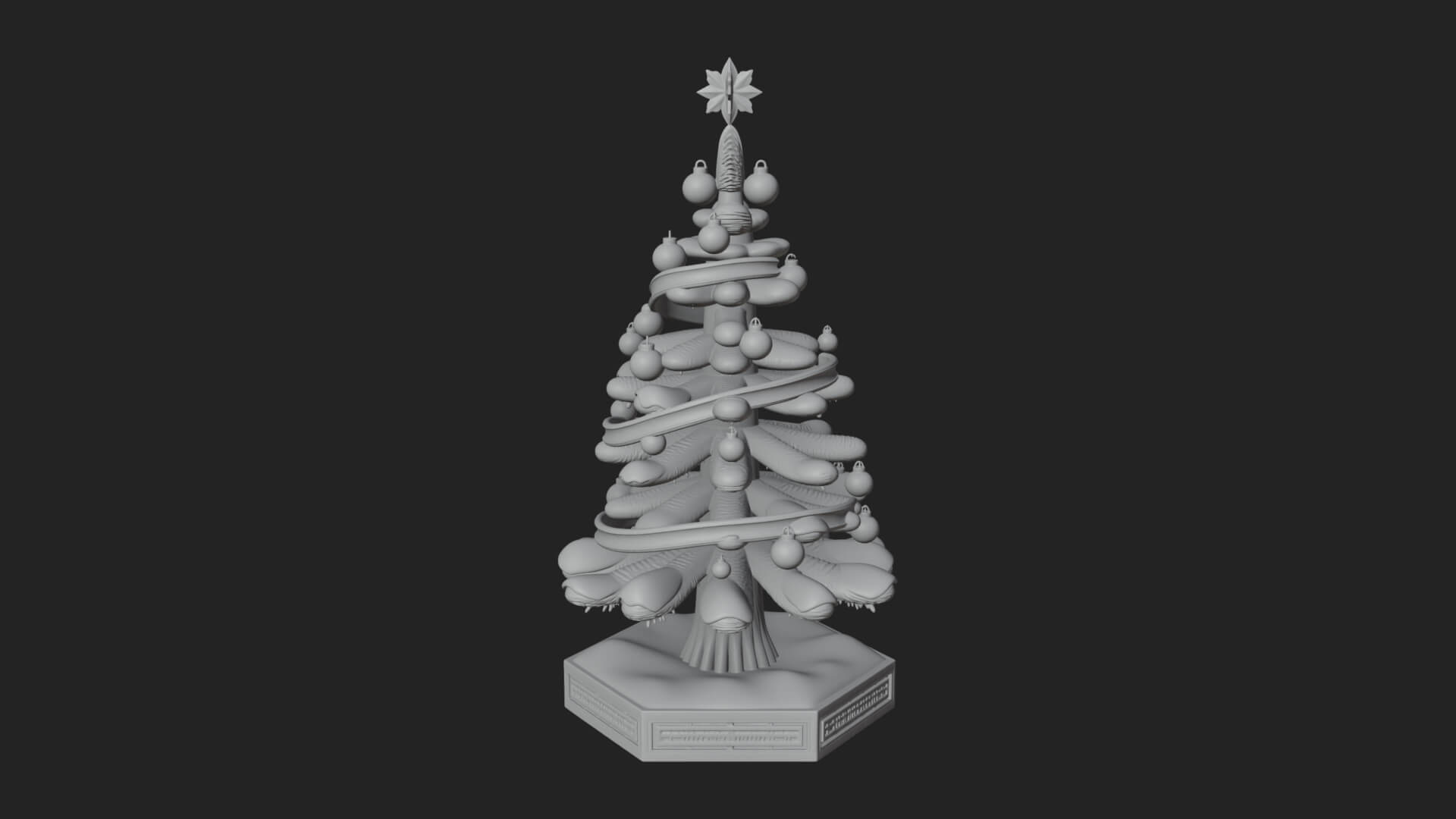 Decorated Christmas Tree Model Design 17 3D Print Model 3D Model
