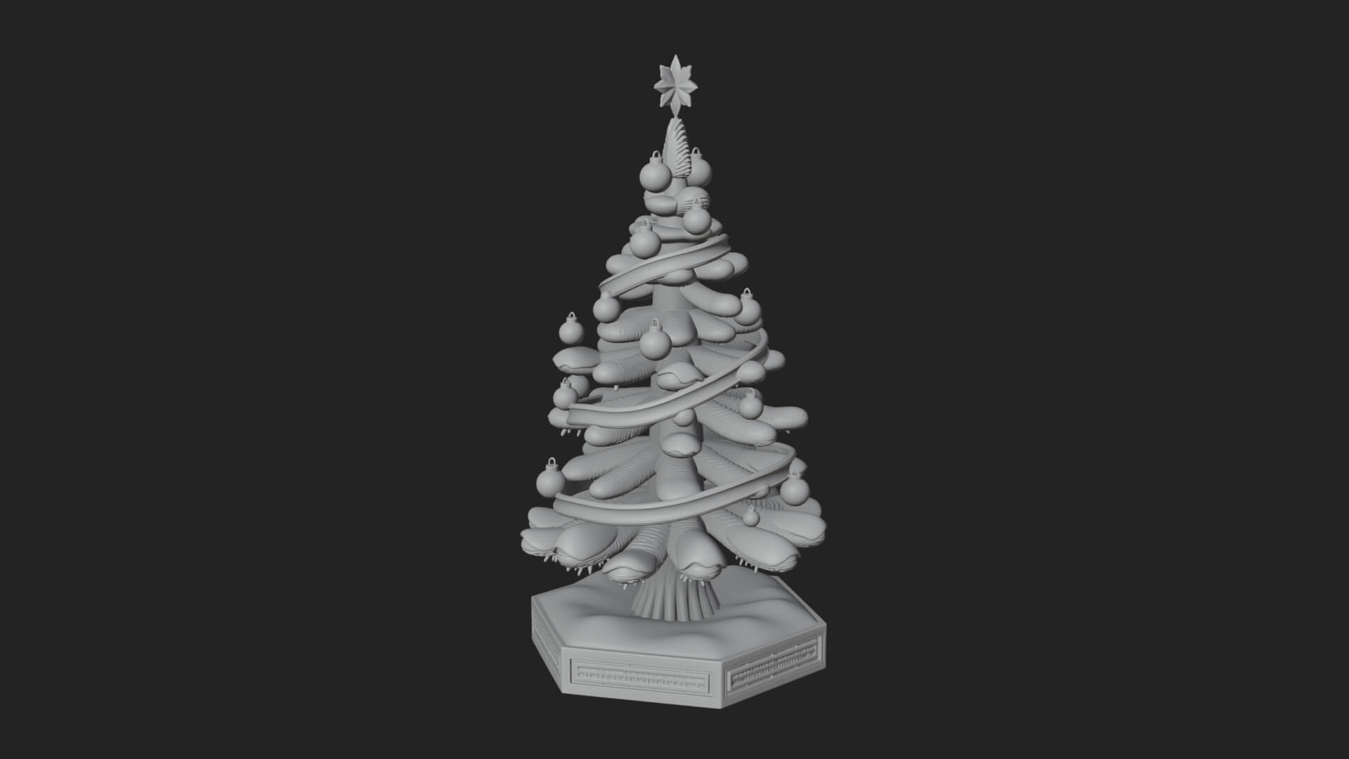 Decorated Christmas Tree Model Design 17 3D Print Model 3D Model