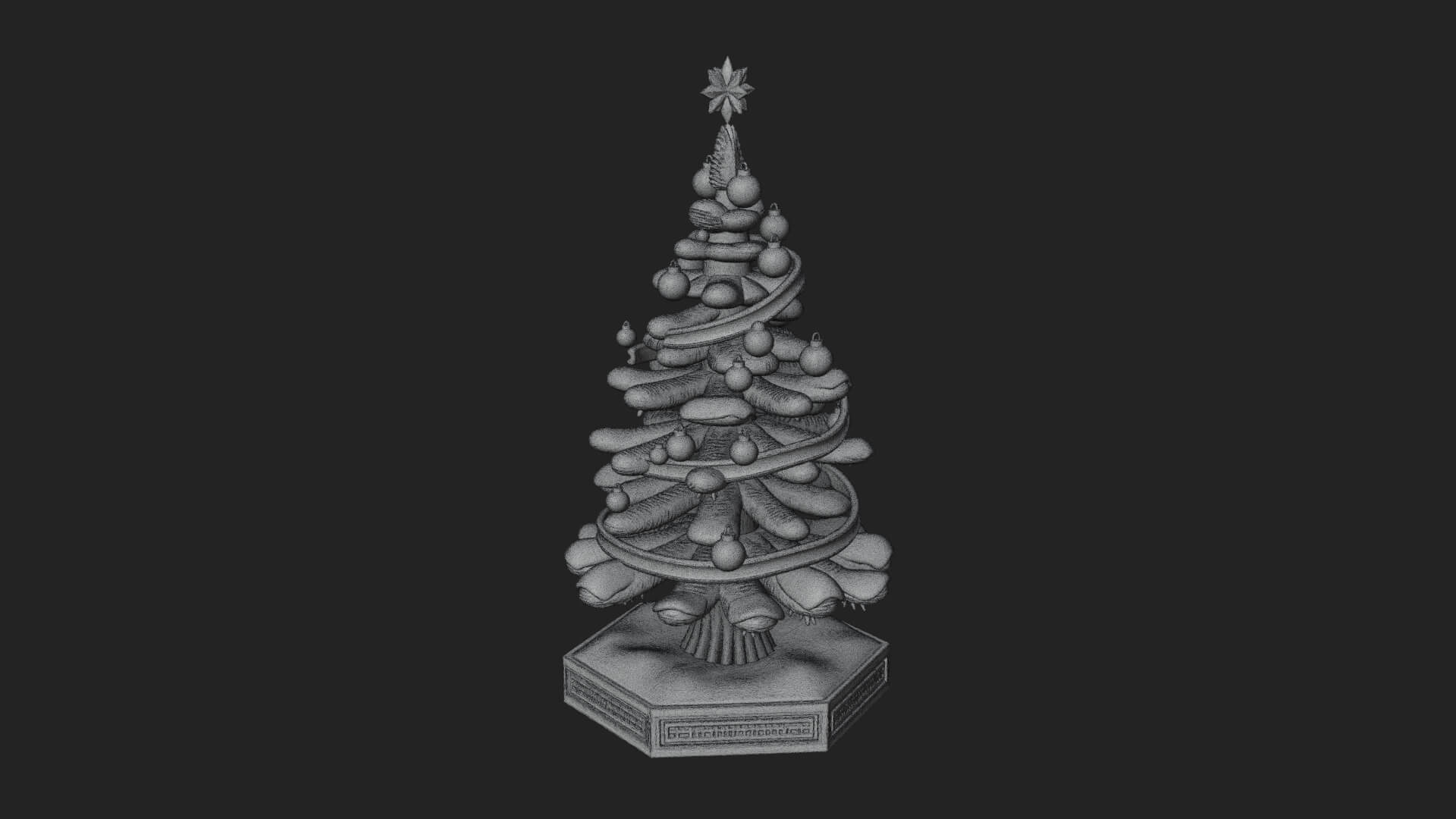 Decorated Christmas Tree Model Design 17 3D Print Model 3D Model