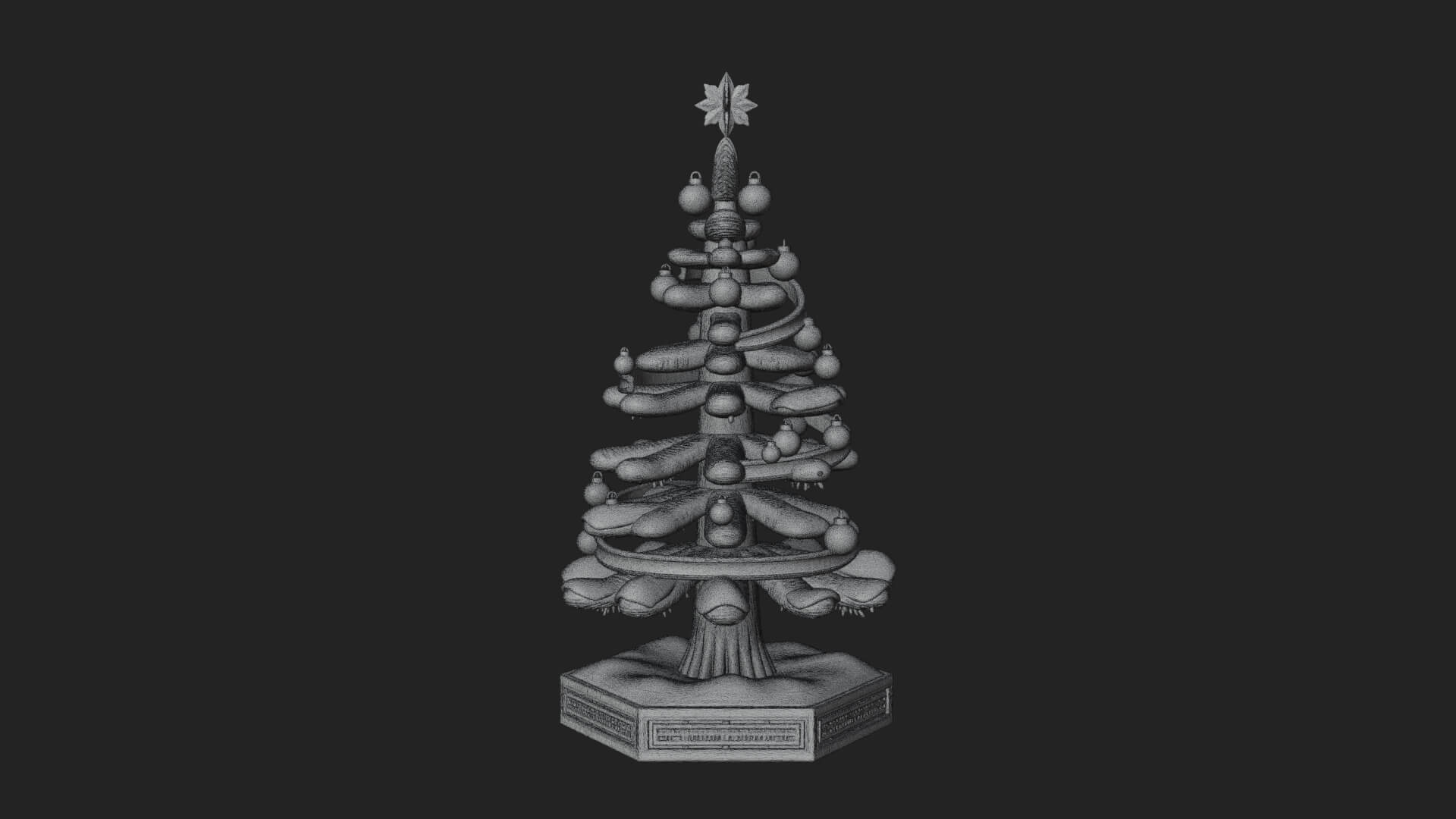 Decorated Christmas Tree Model Design 17 3D Print Model 3D Model