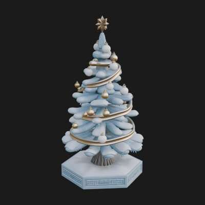 Decorated Christmas Tree Model Design 17 3D Print Model