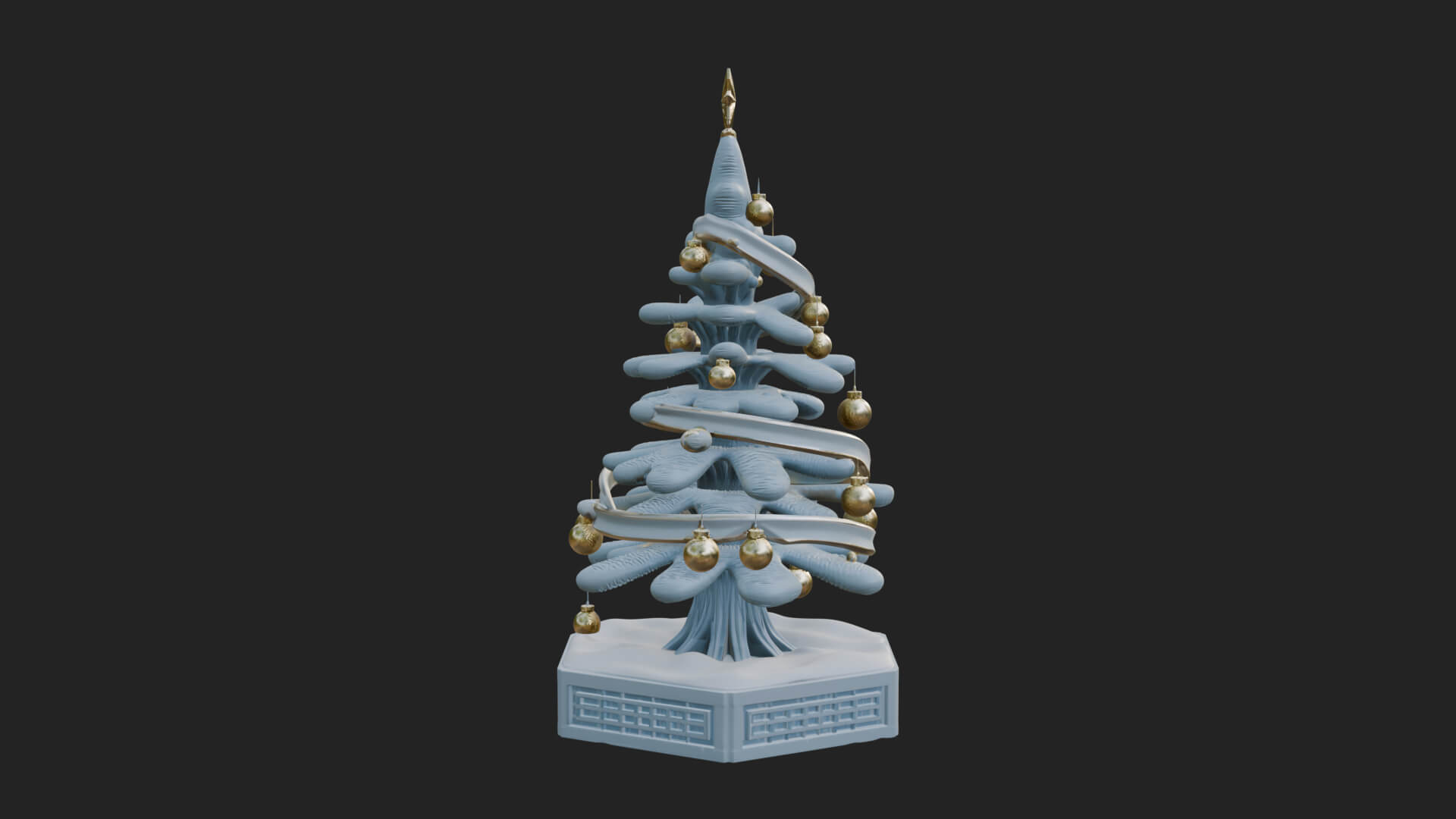 Decorated Christmas Tree Model Design 18 3D Print Model 3D Model