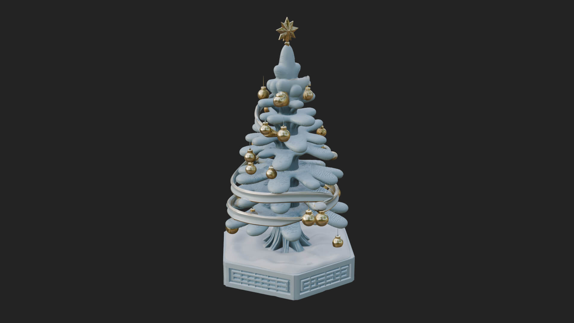 Decorated Christmas Tree Model Design 18 3D Print Model 3D Model