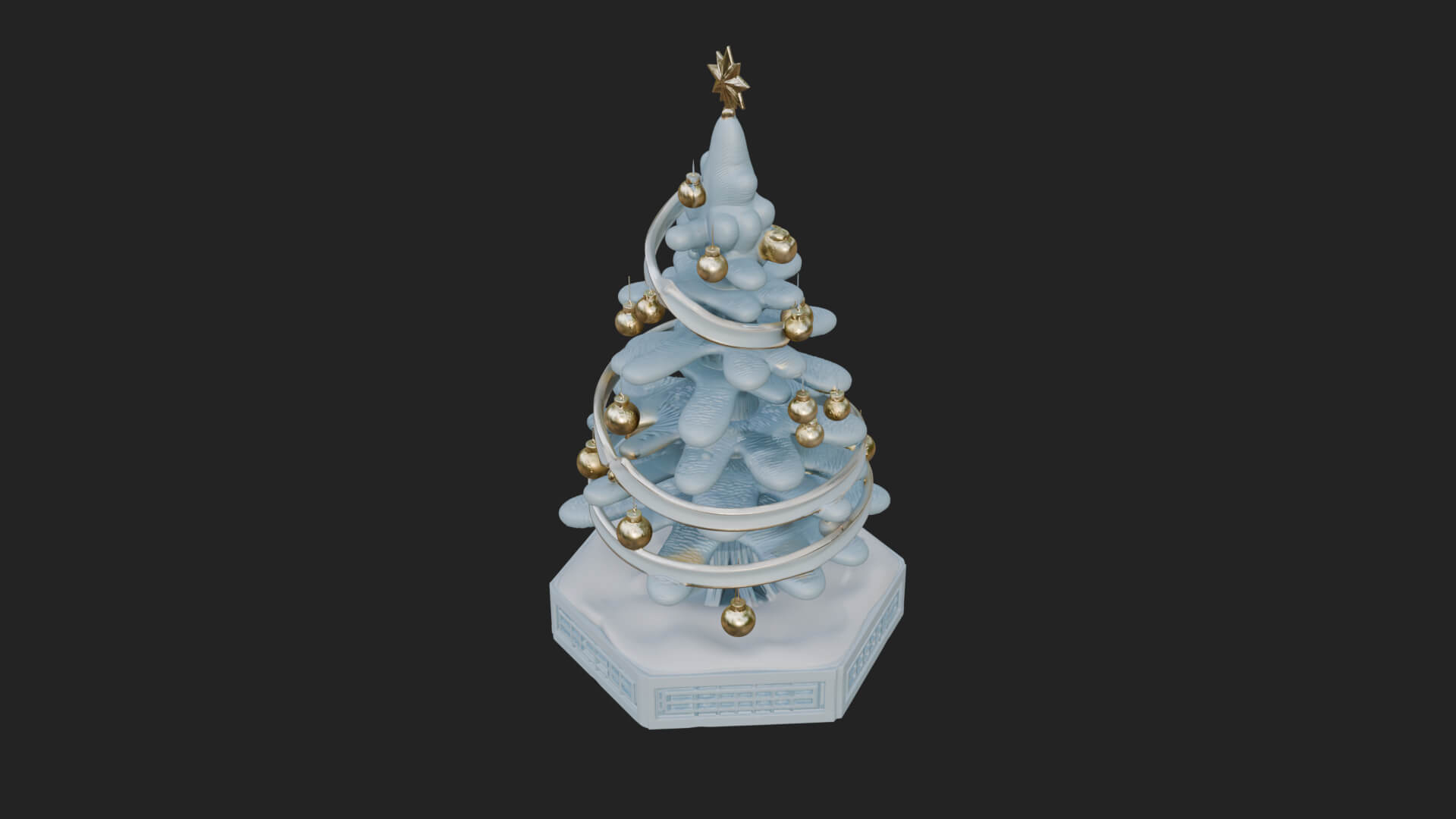 Decorated Christmas Tree Model Design 18 3D Print Model 3D Model
