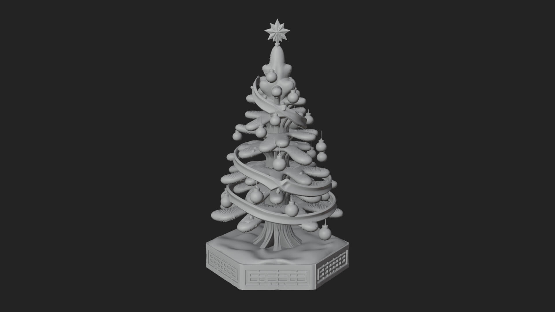 Decorated Christmas Tree Model Design 18 3D Print Model 3D Model
