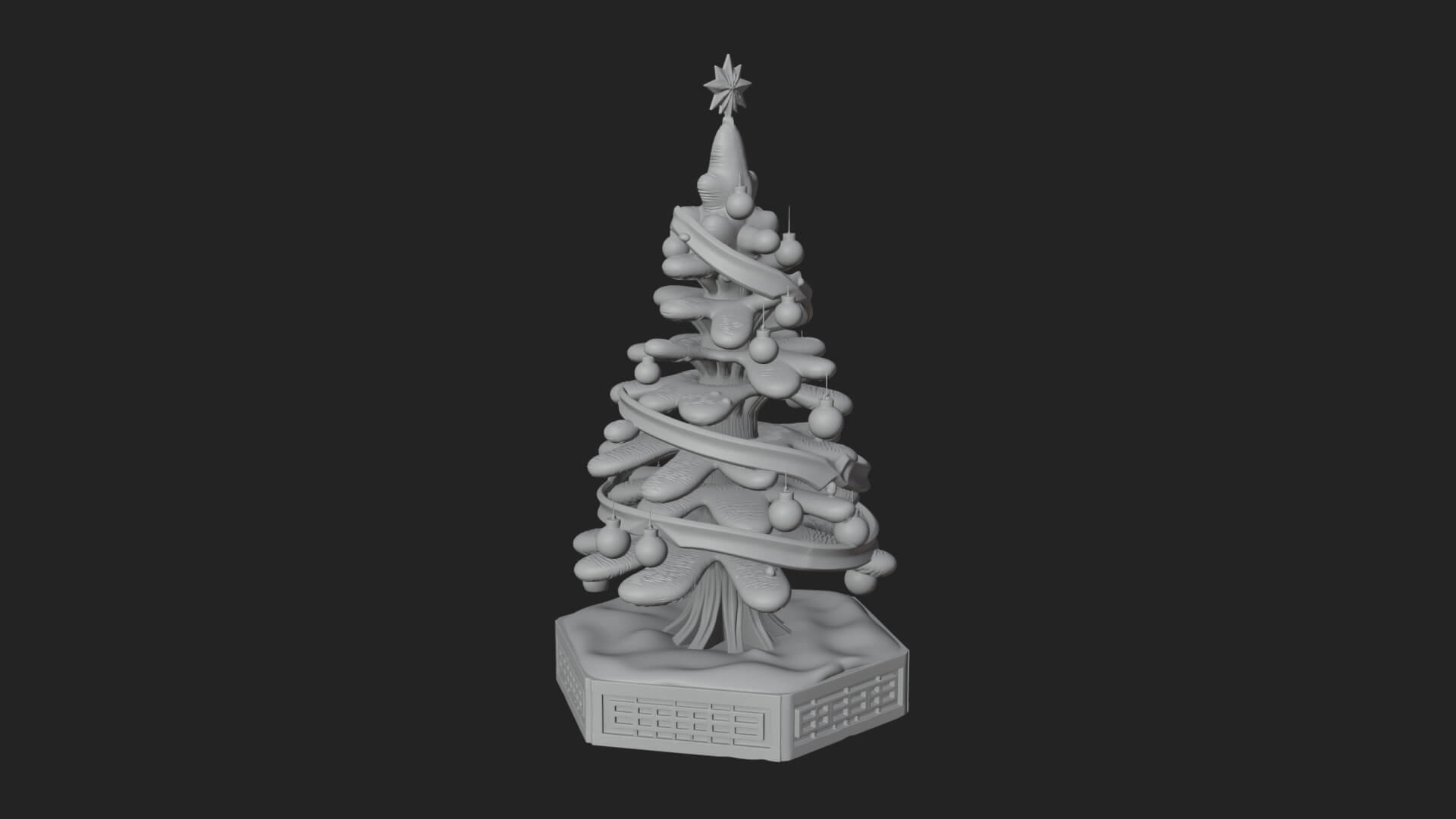 Decorated Christmas Tree Model Design 18 3D Print Model 3D Model