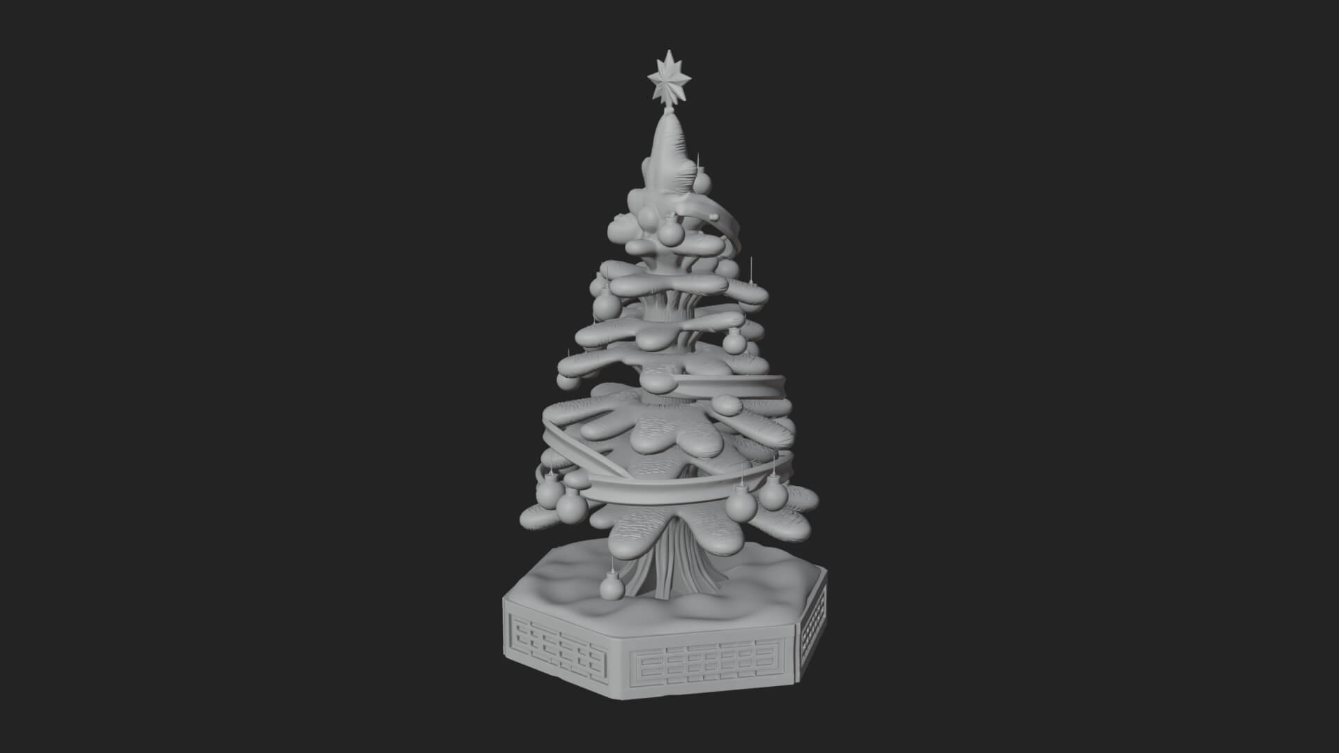 Decorated Christmas Tree Model Design 18 3D Print Model 3D Model
