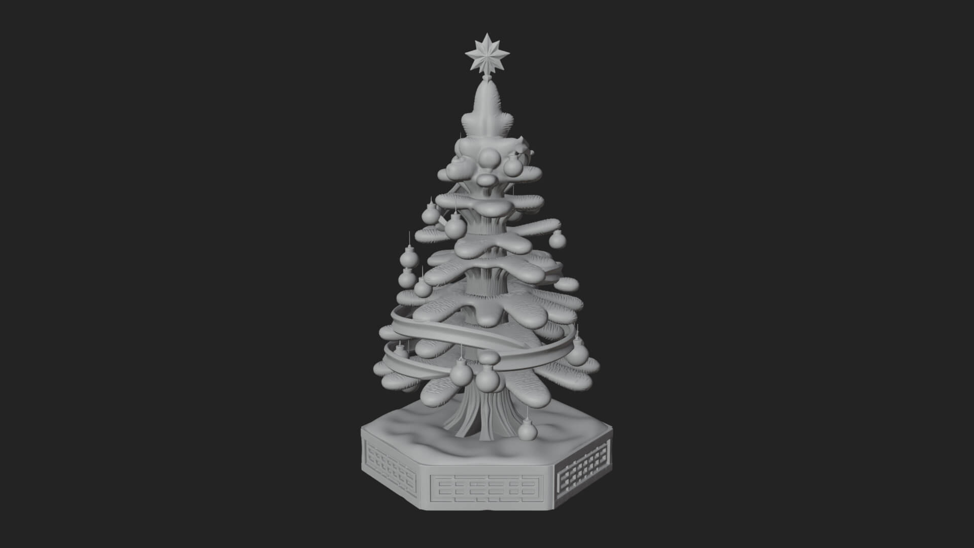 Decorated Christmas Tree Model Design 18 3D Print Model 3D Model