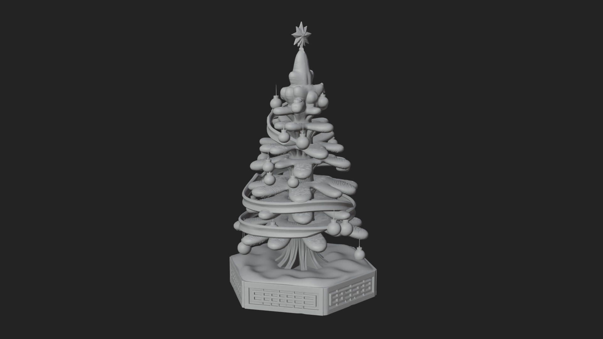 Decorated Christmas Tree Model Design 18 3D Print Model 3D Model