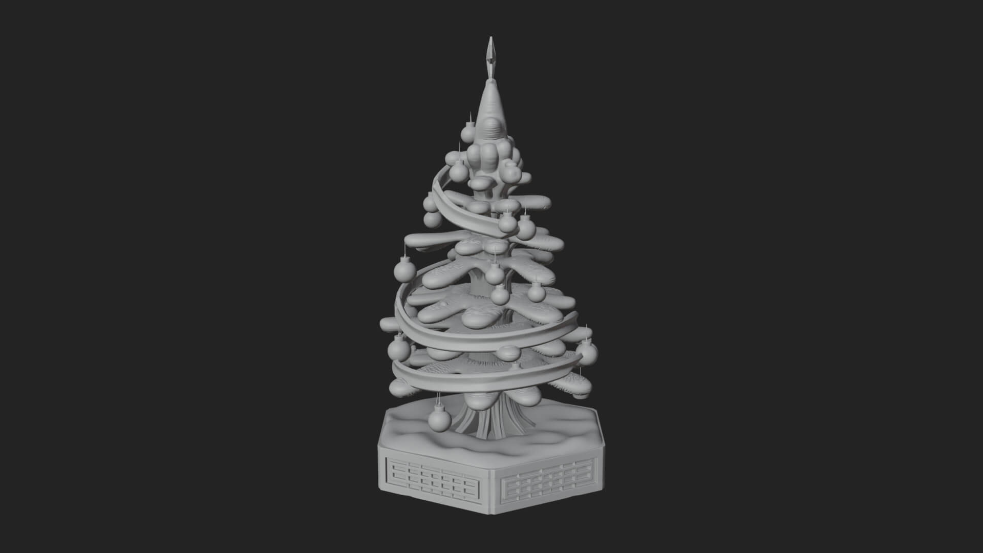 Decorated Christmas Tree Model Design 18 3D Print Model 3D Model