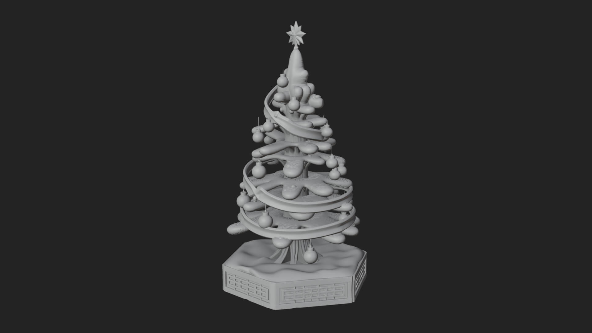 Decorated Christmas Tree Model Design 18 3D Print Model 3D Model