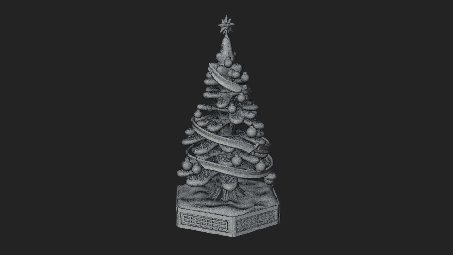 Decorated Christmas Tree Model Design 18 3D Print Model 3D Model