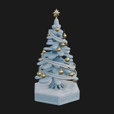 Decorated Christmas Tree Model Design 18 3D Print Model