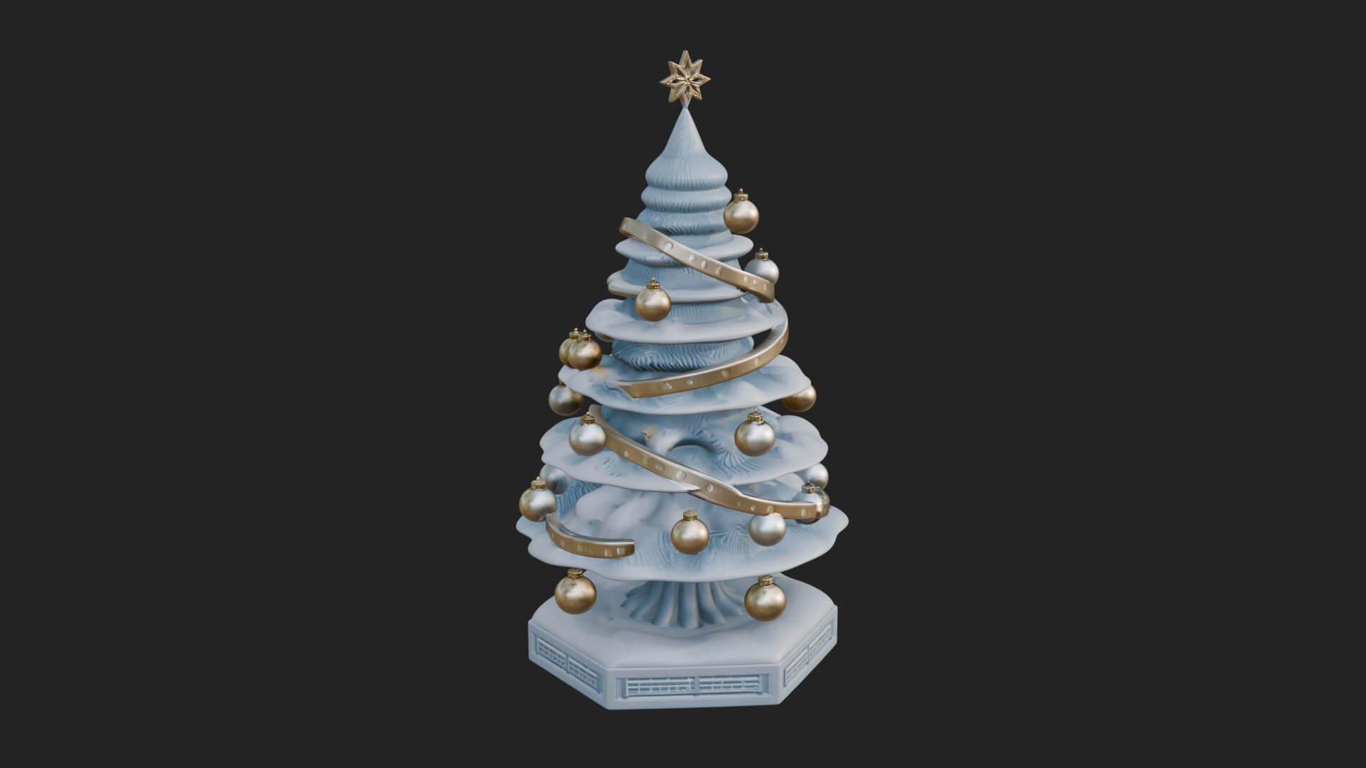 Decorated Christmas Tree Model Design 19 3D Print Model 3D Model