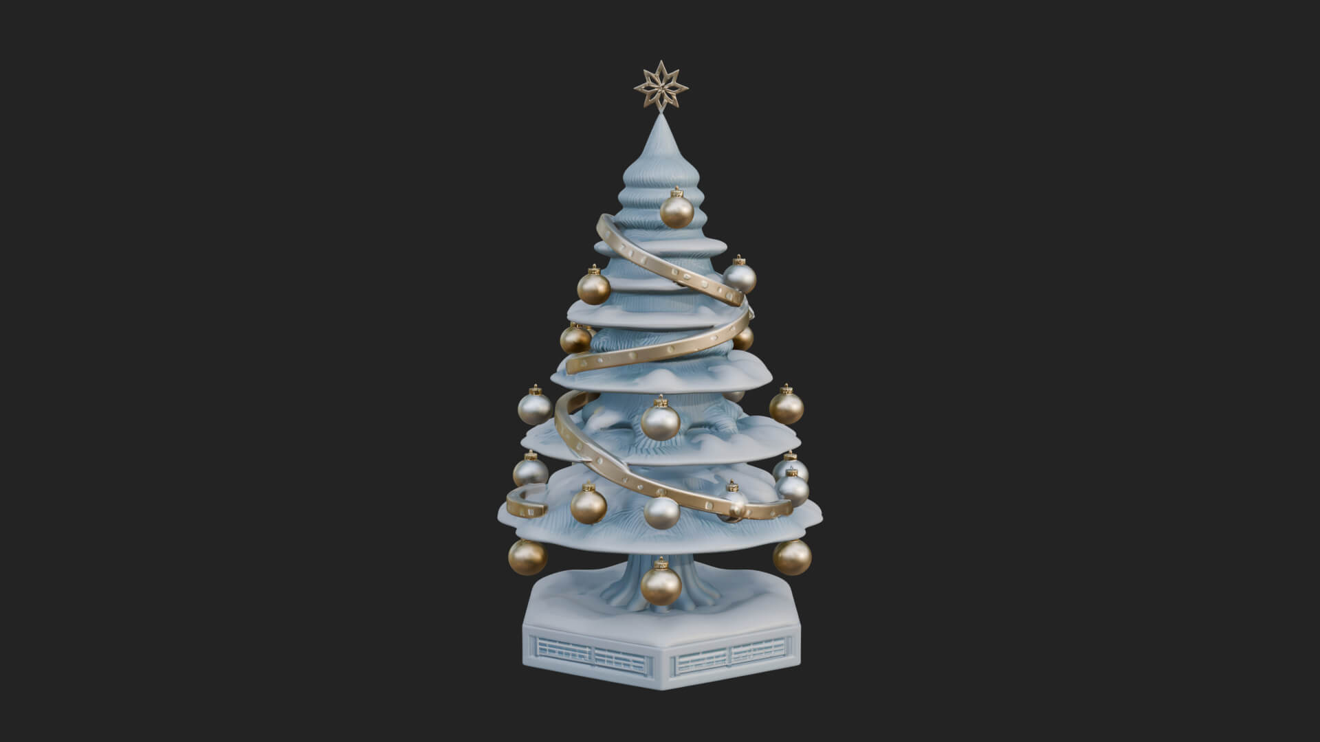 Decorated Christmas Tree Model Design 19 3D Print Model 3D Model