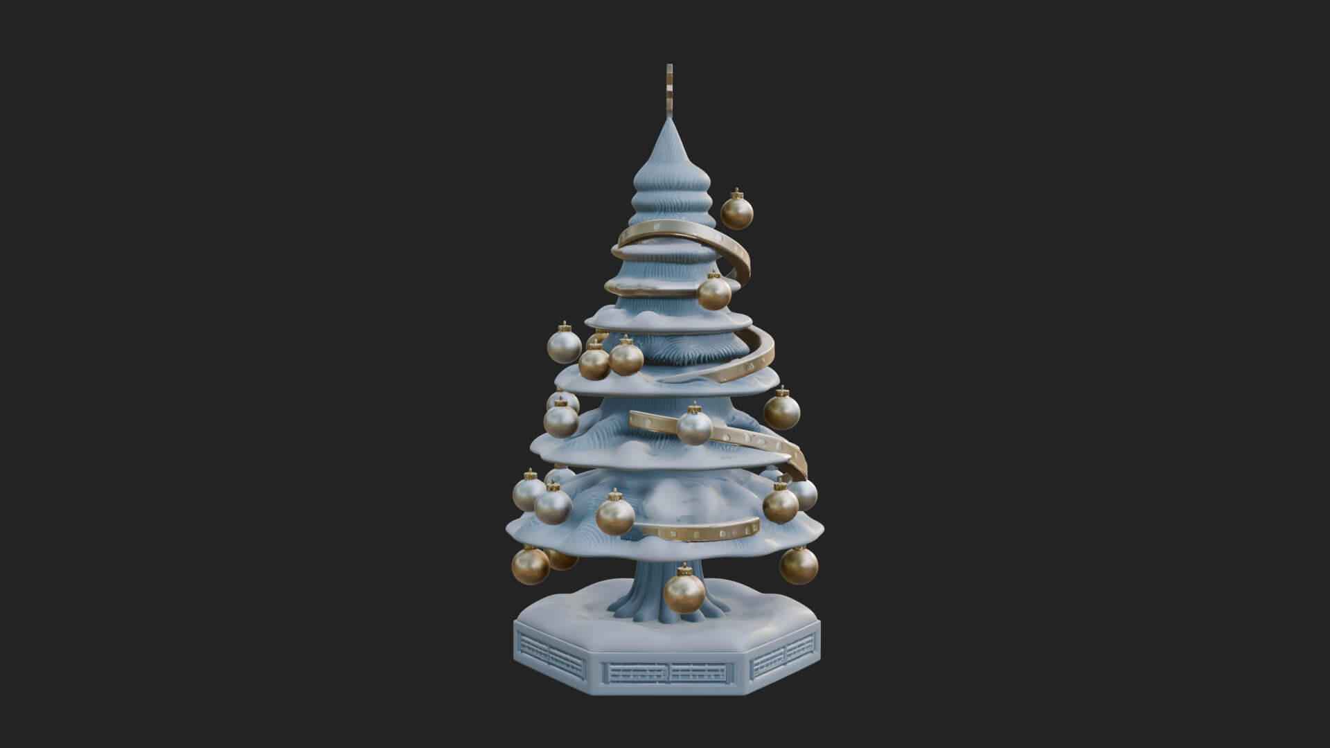 Decorated Christmas Tree Model Design 19 3D Print Model 3D Model