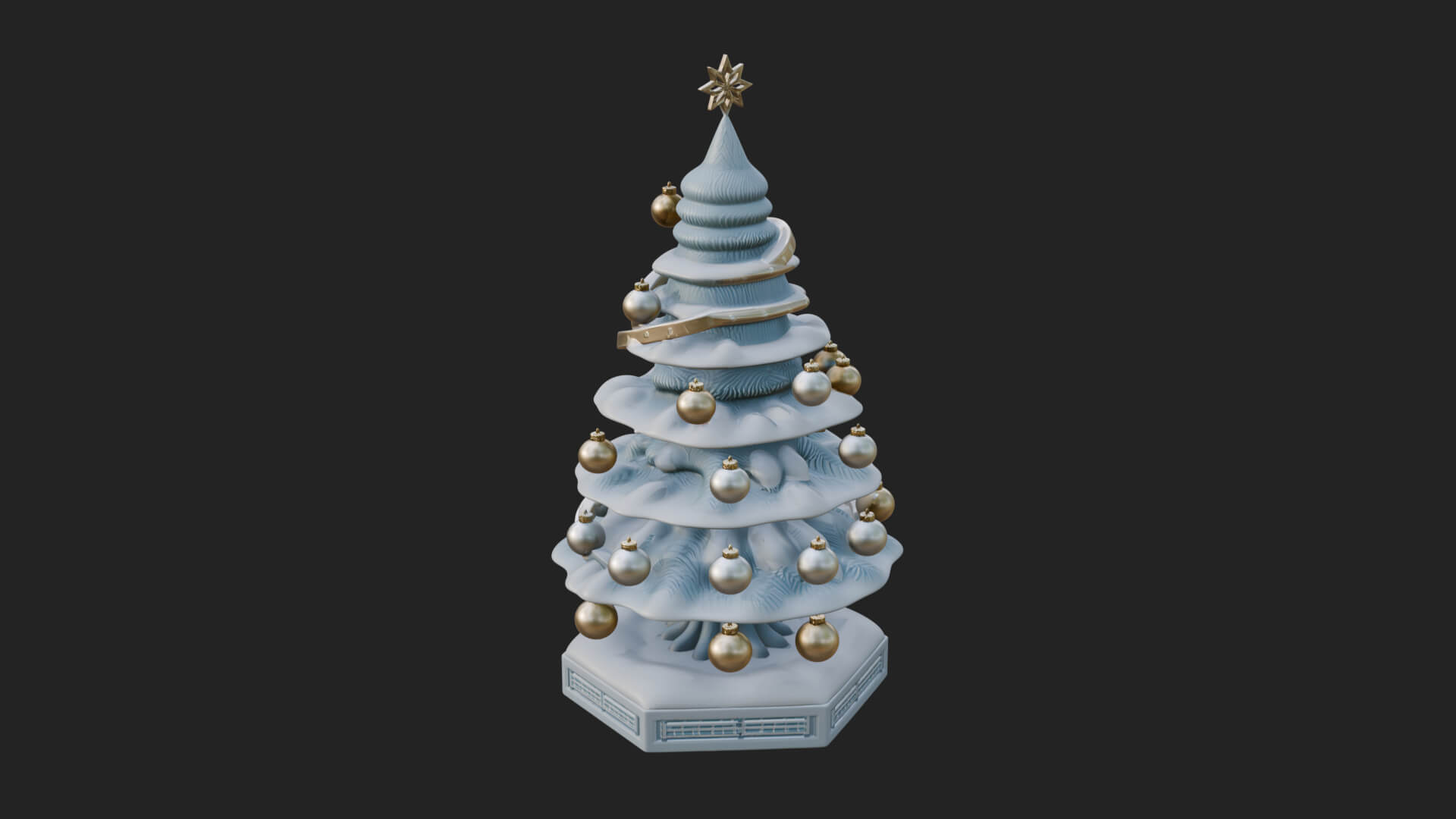 Decorated Christmas Tree Model Design 19 3D Print Model 3D Model