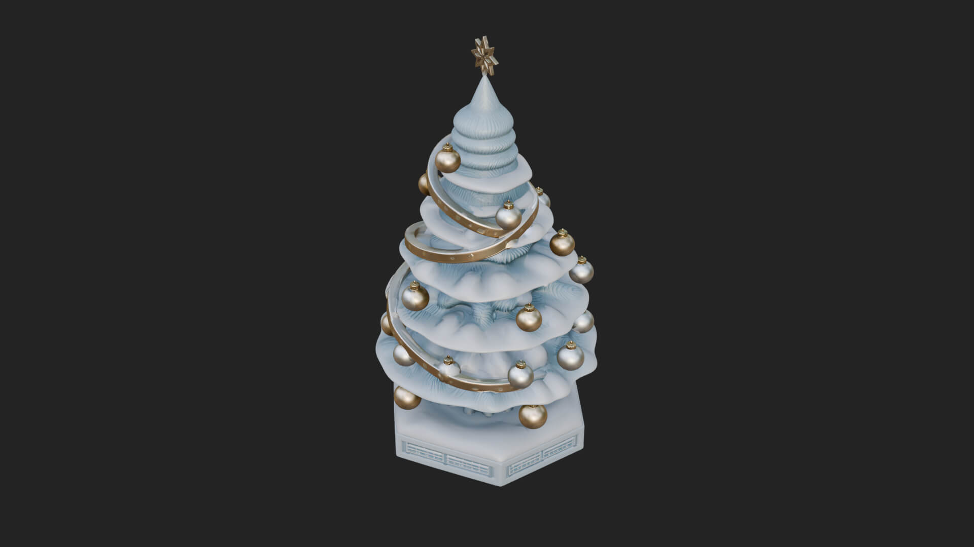 Decorated Christmas Tree Model Design 19 3D Print Model 3D Model