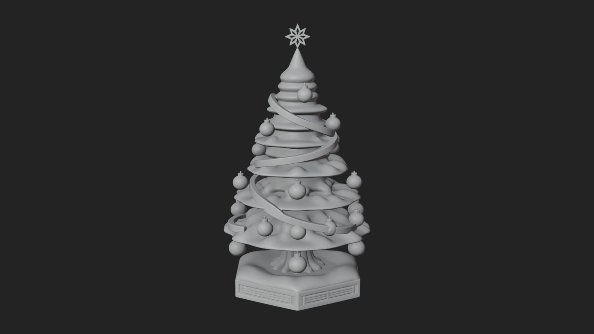 Decorated Christmas Tree Model Design 19 3D Print Model 3D Model