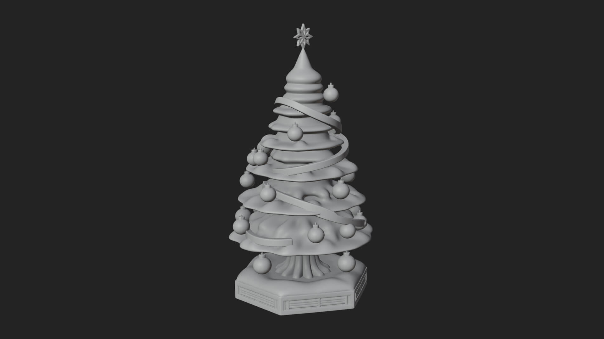 Decorated Christmas Tree Model Design 19 3D Print Model 3D Model