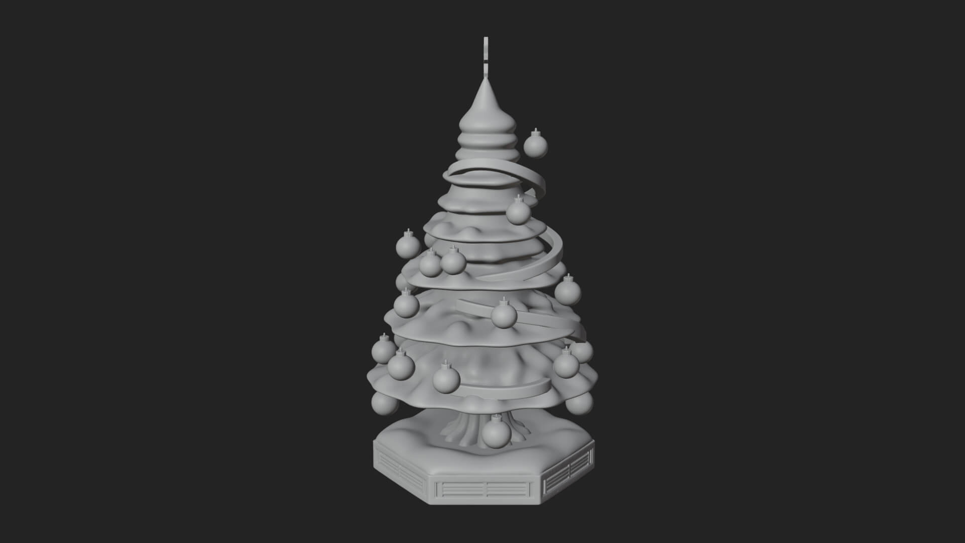 Decorated Christmas Tree Model Design 19 3D Print Model 3D Model