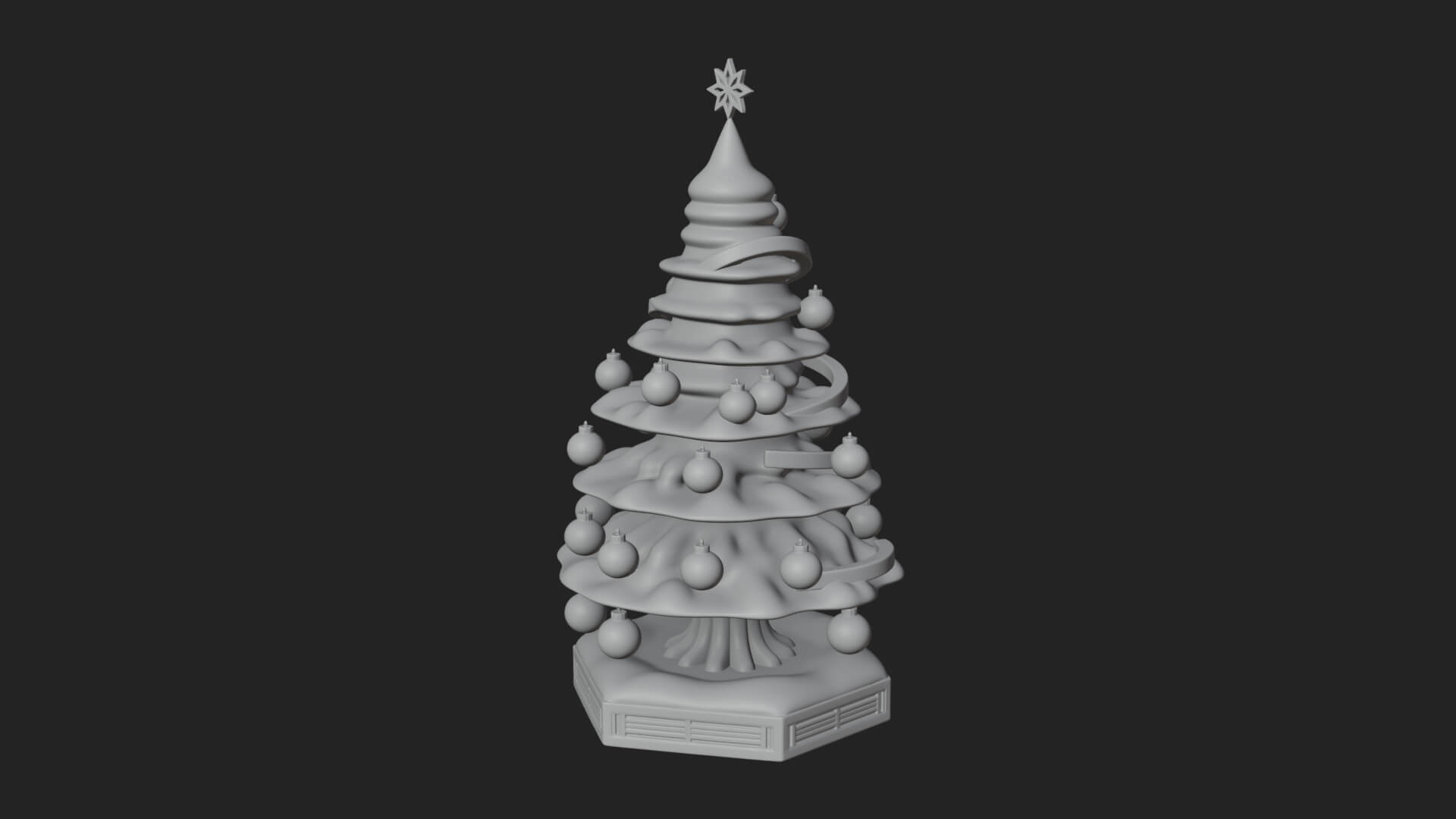 Decorated Christmas Tree Model Design 19 3D Print Model 3D Model